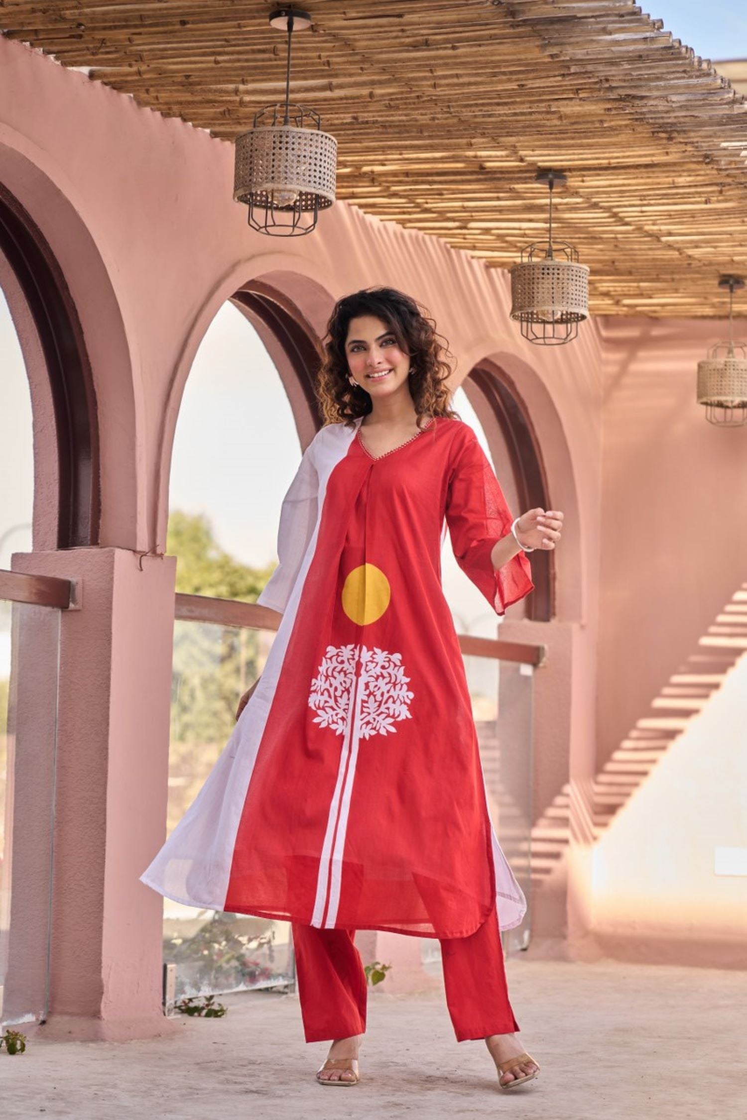 Red Muse Printed Cotton Cord Set