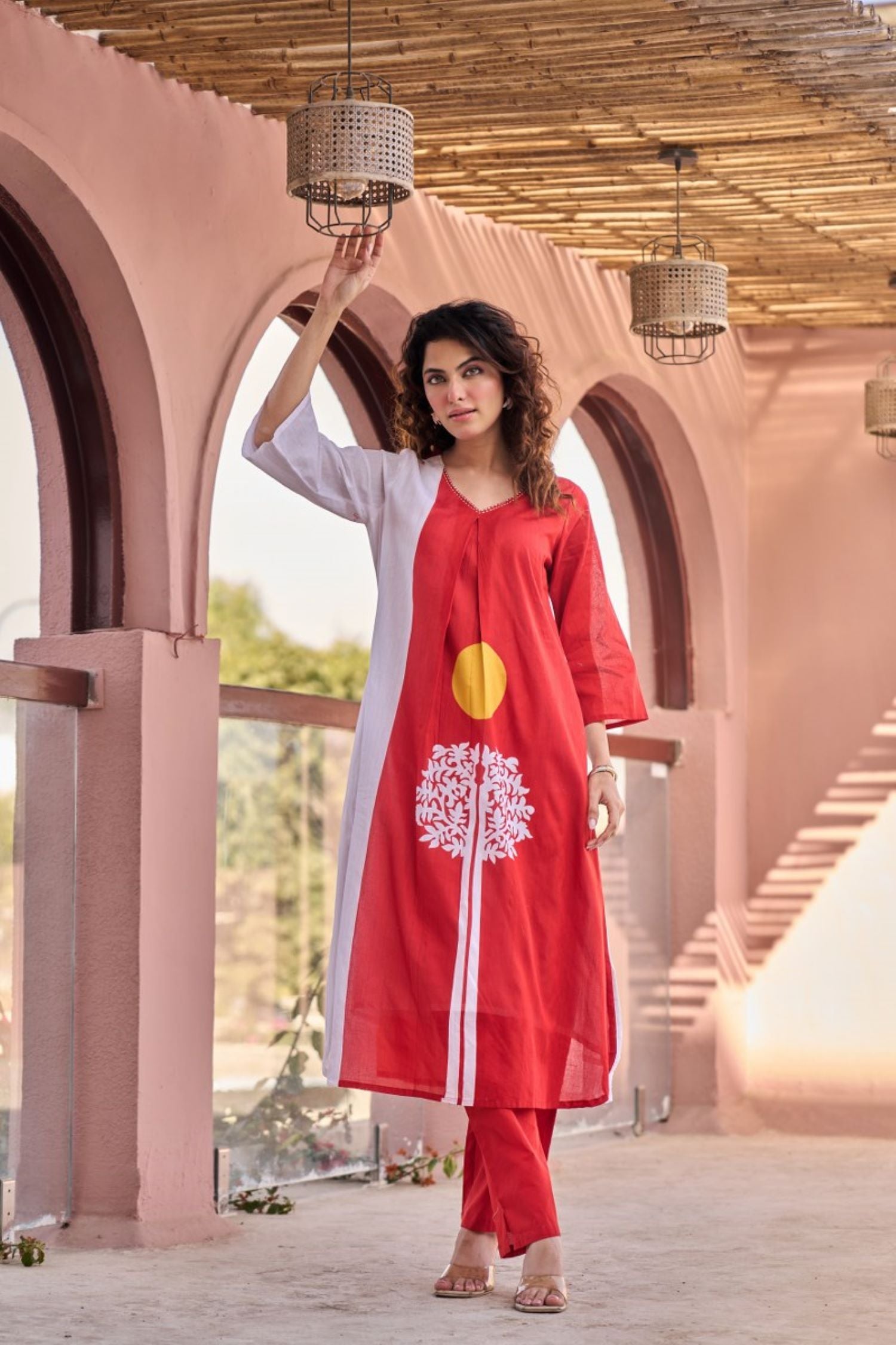 Red Muse Printed Cotton Cord Set