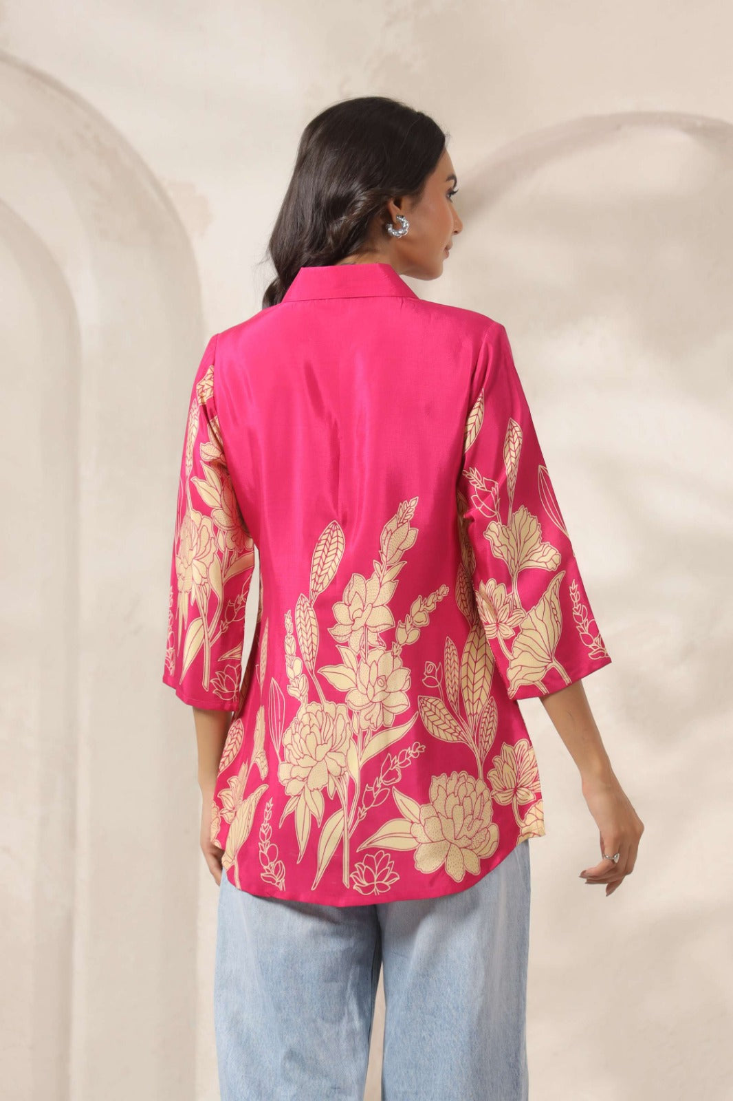 Rani Satin Shirt with Digital Print Design