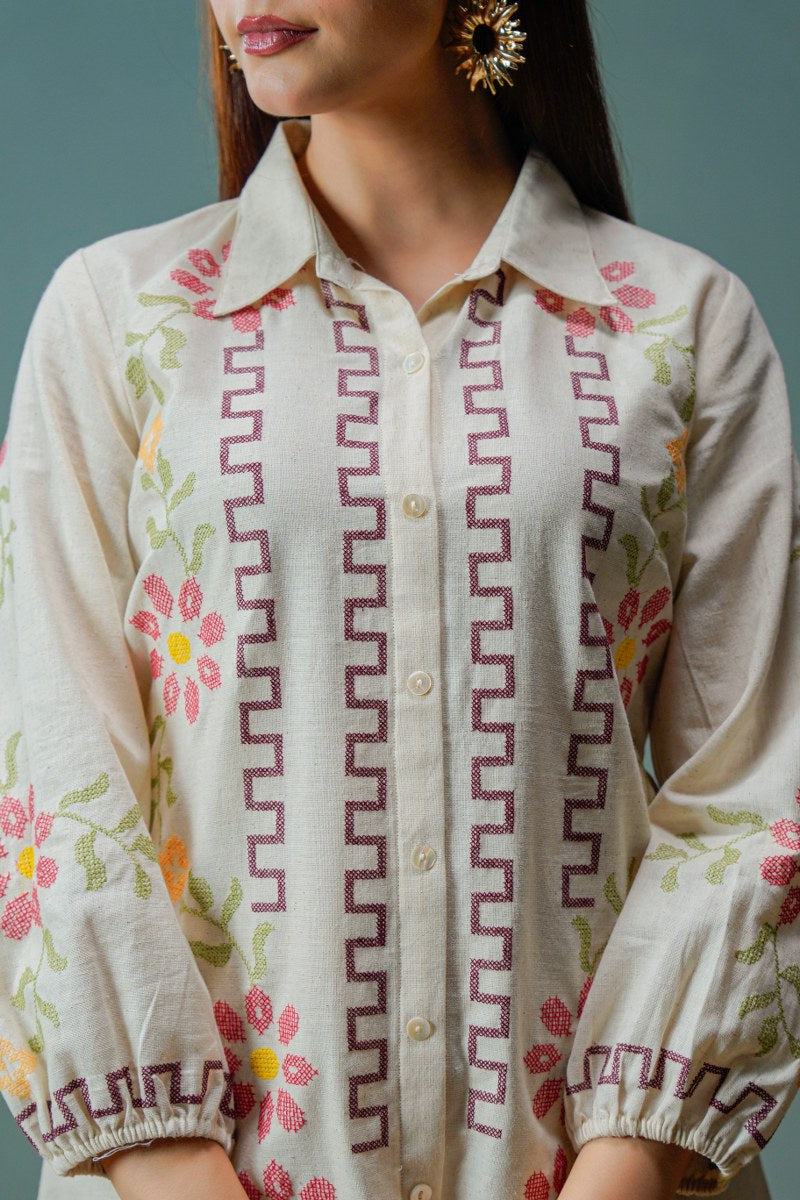Relaxed Fit Collar Shirt Button Down Tunic Dress