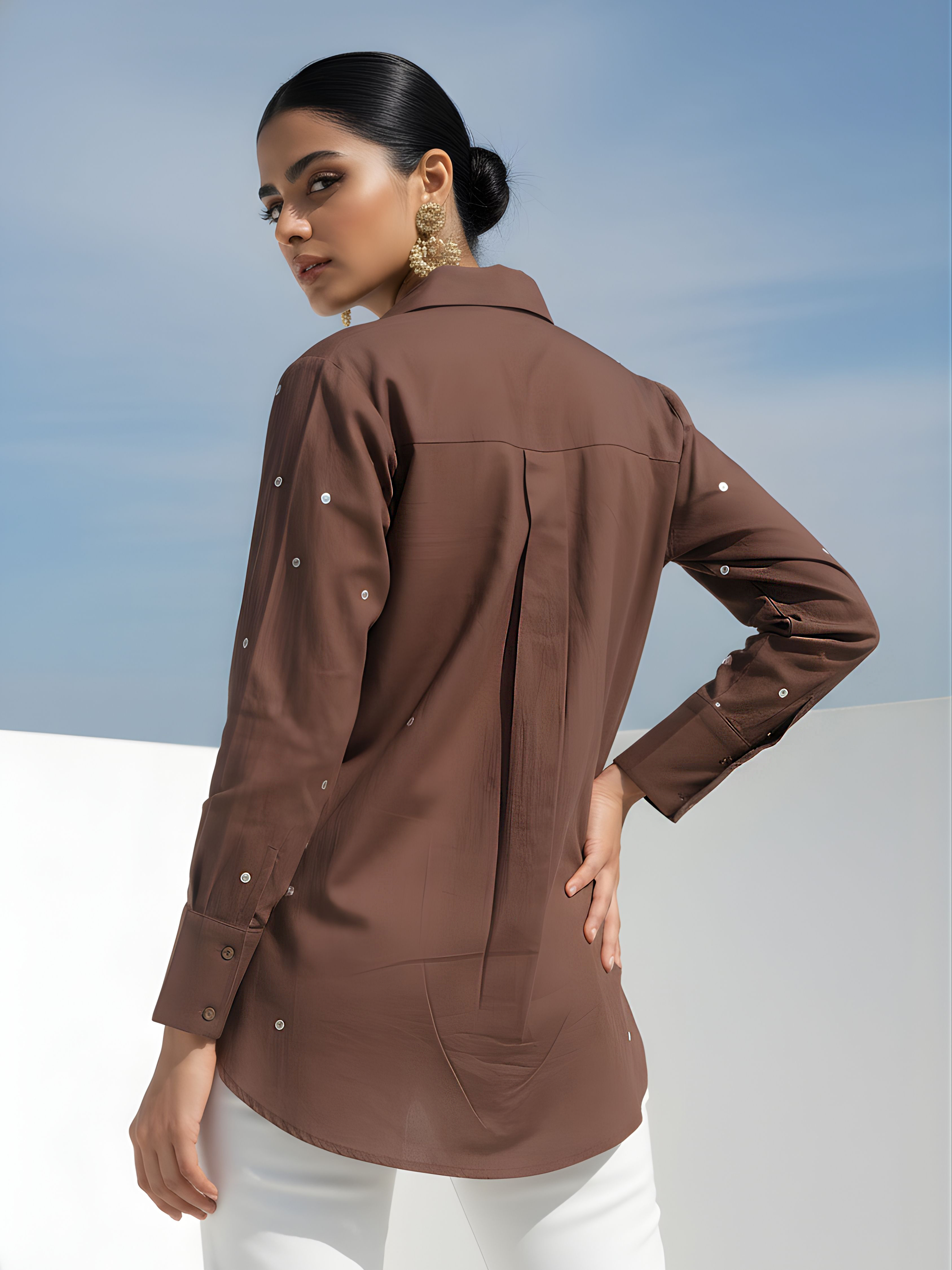 Brown Chic Polka Dot Shirt