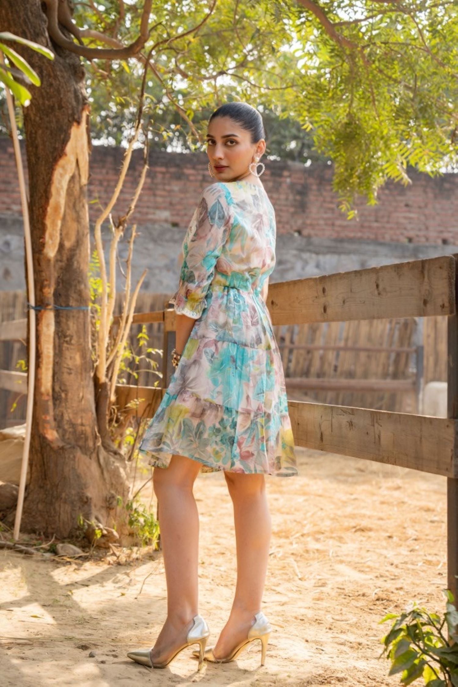 Sea Green Tunic with Multi-Design Embroidery