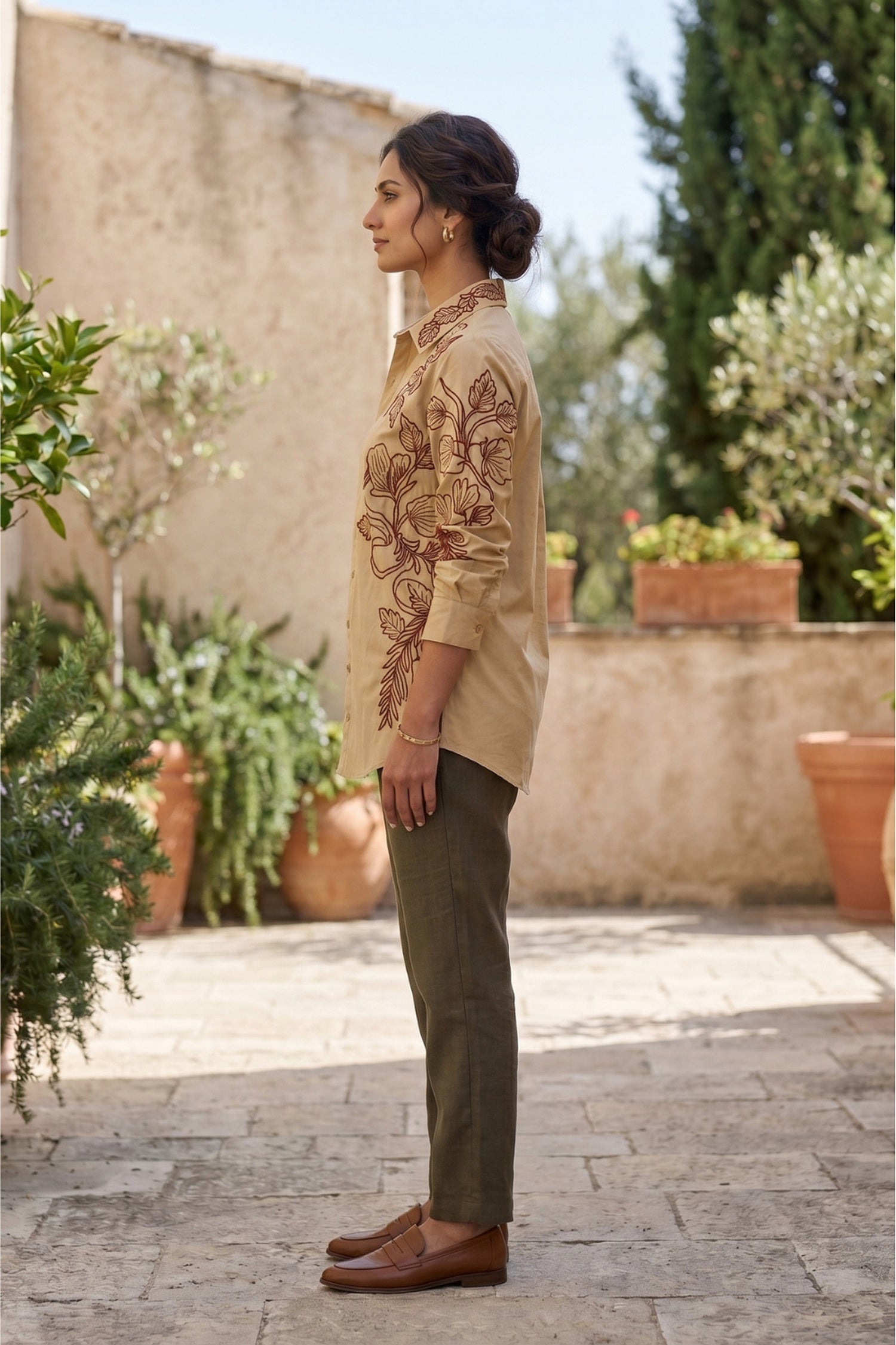 Women Relaxed Fit Cotton Shirt