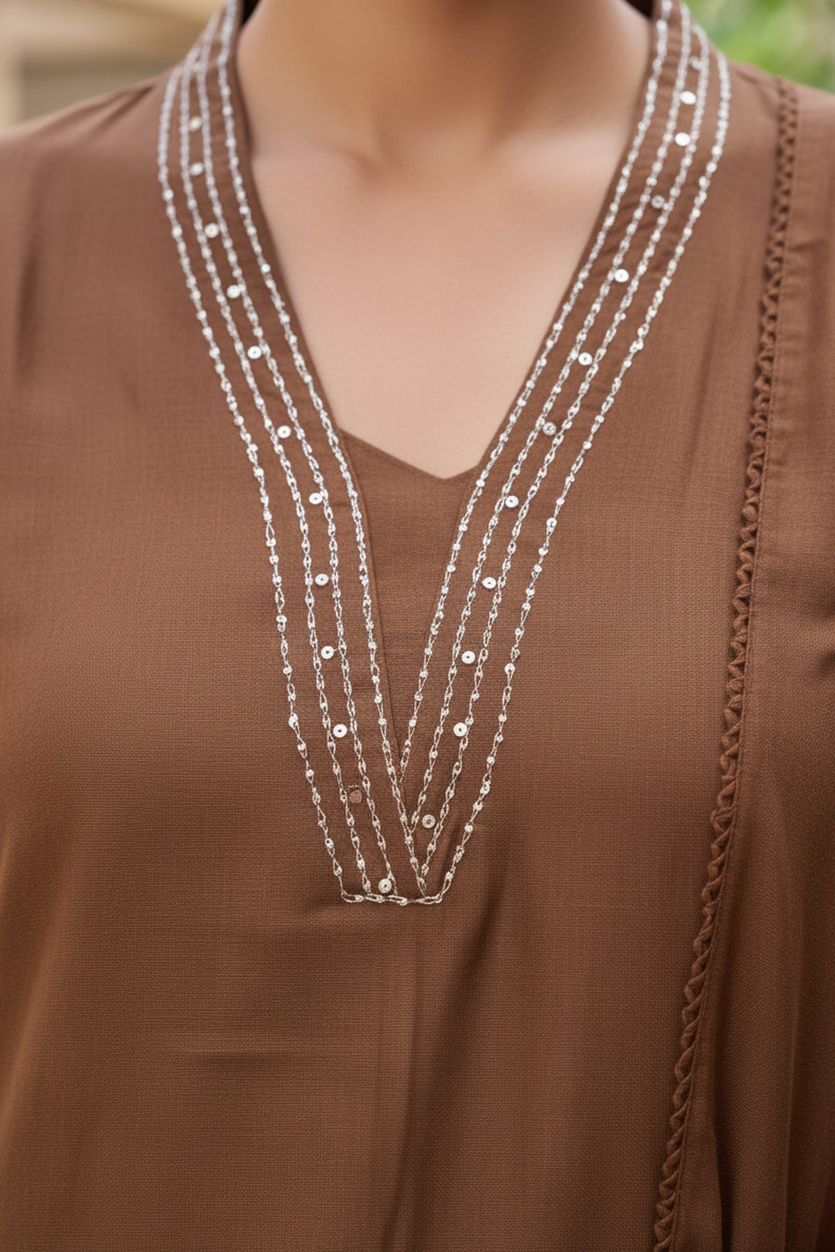 Elegant Tone Brown Embroidered Kurta Set with Dupatta