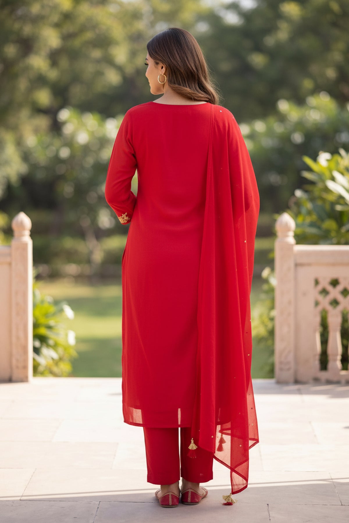 Rani Gold Zari Embroidered Suit Set