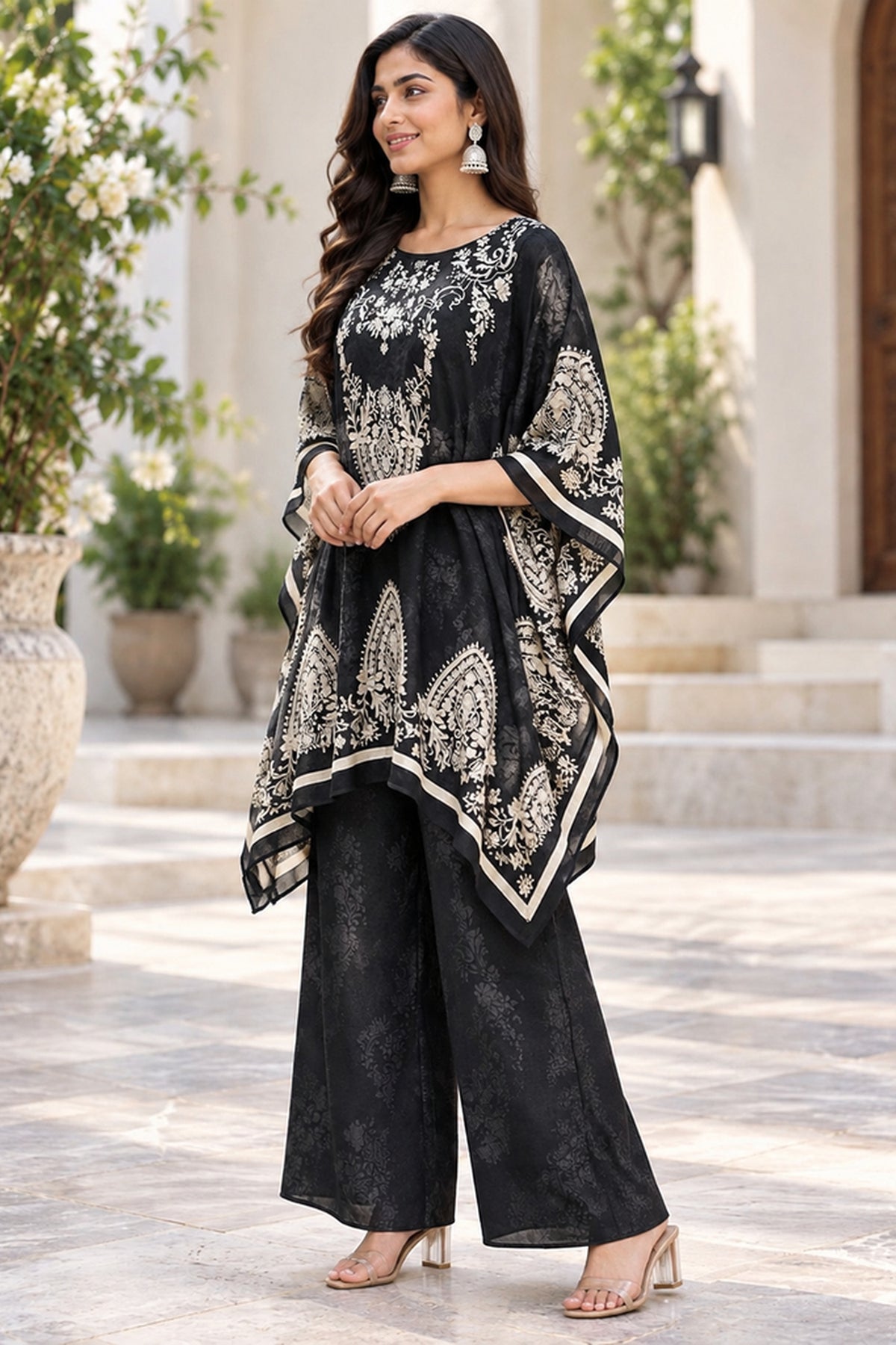 Black Midnight Heritage Kaftan Co-ord Set