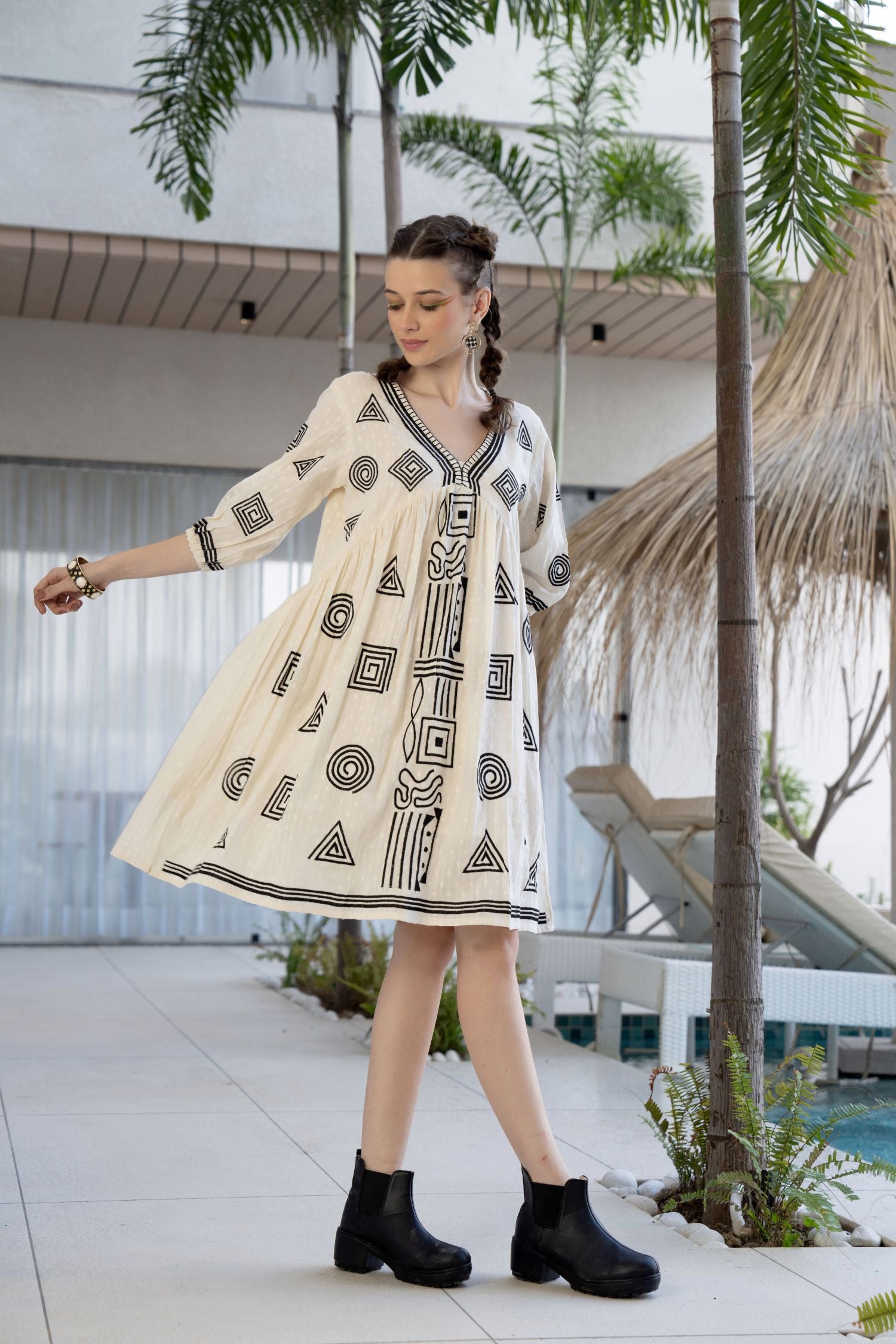 Empress Grace Embroidered Neckline Tunic