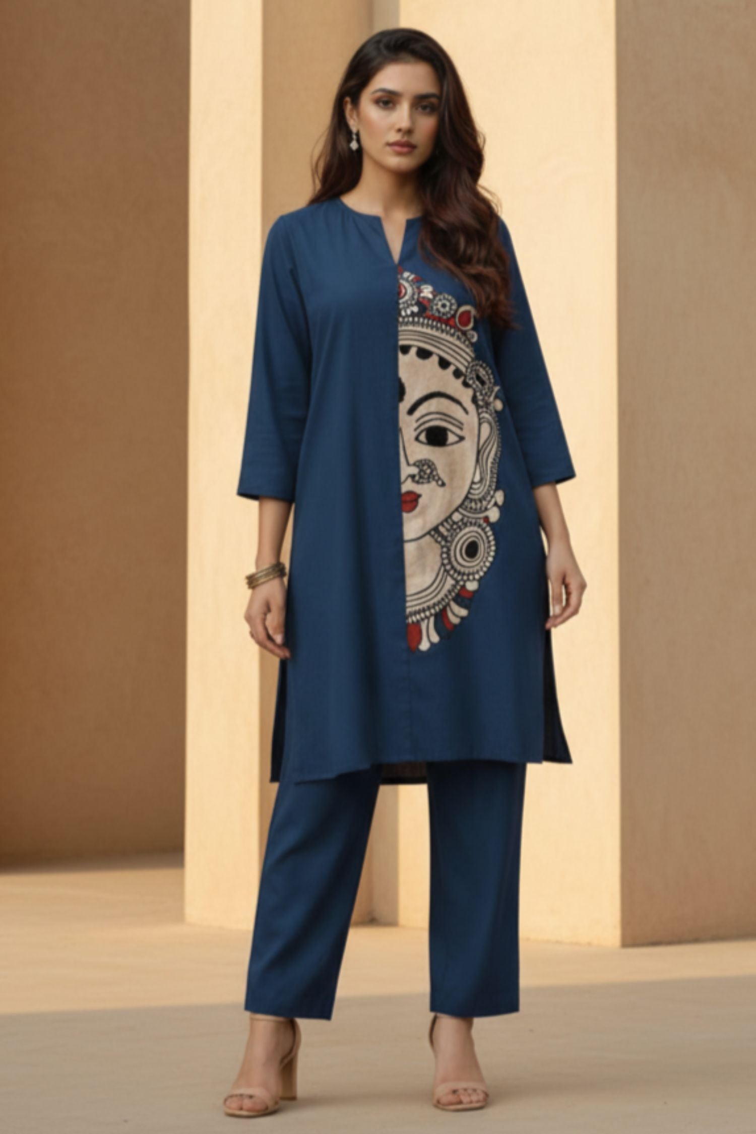Elegant Blue Printed Co-ord Set