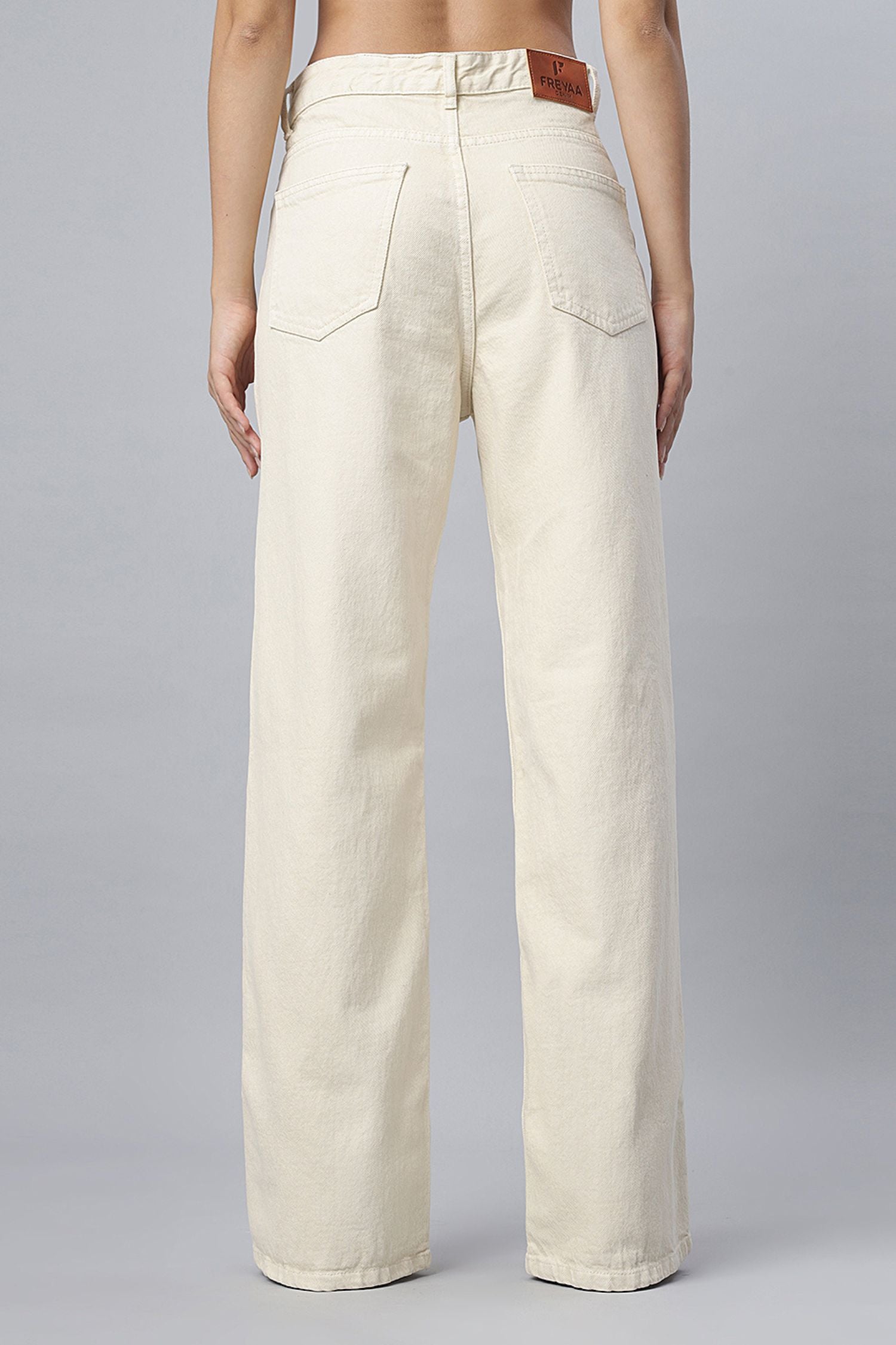 Straight-Leg Denim in Soft Cream