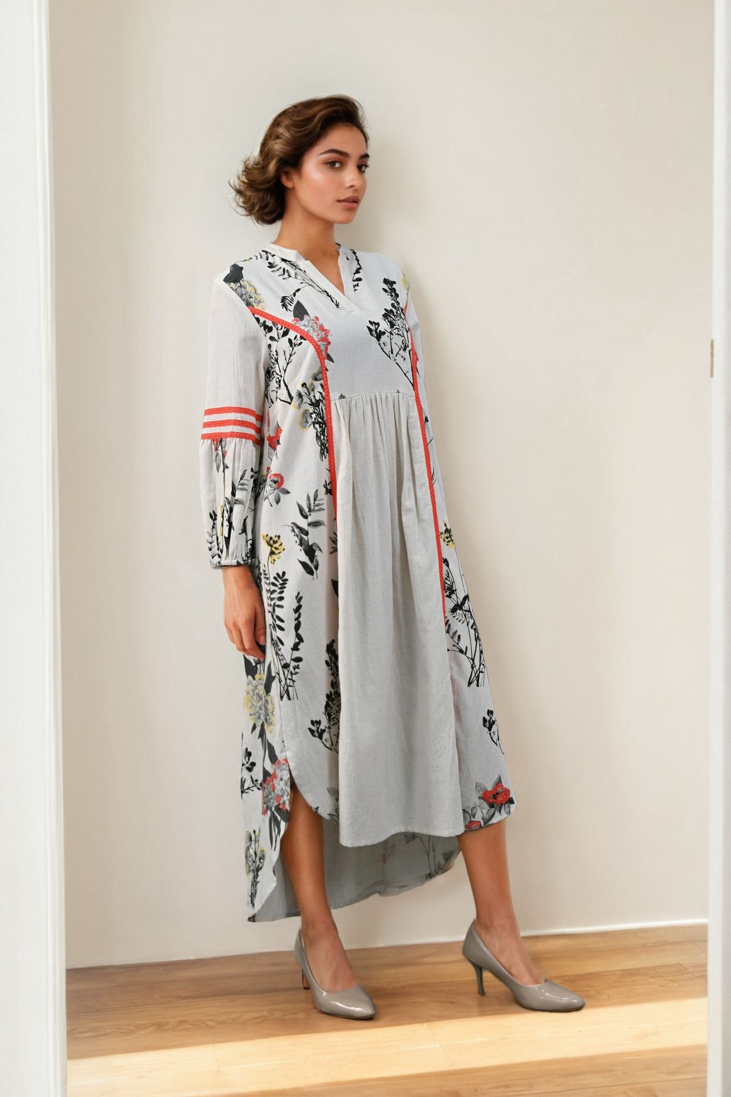 Grey Allure Printed Style Dress