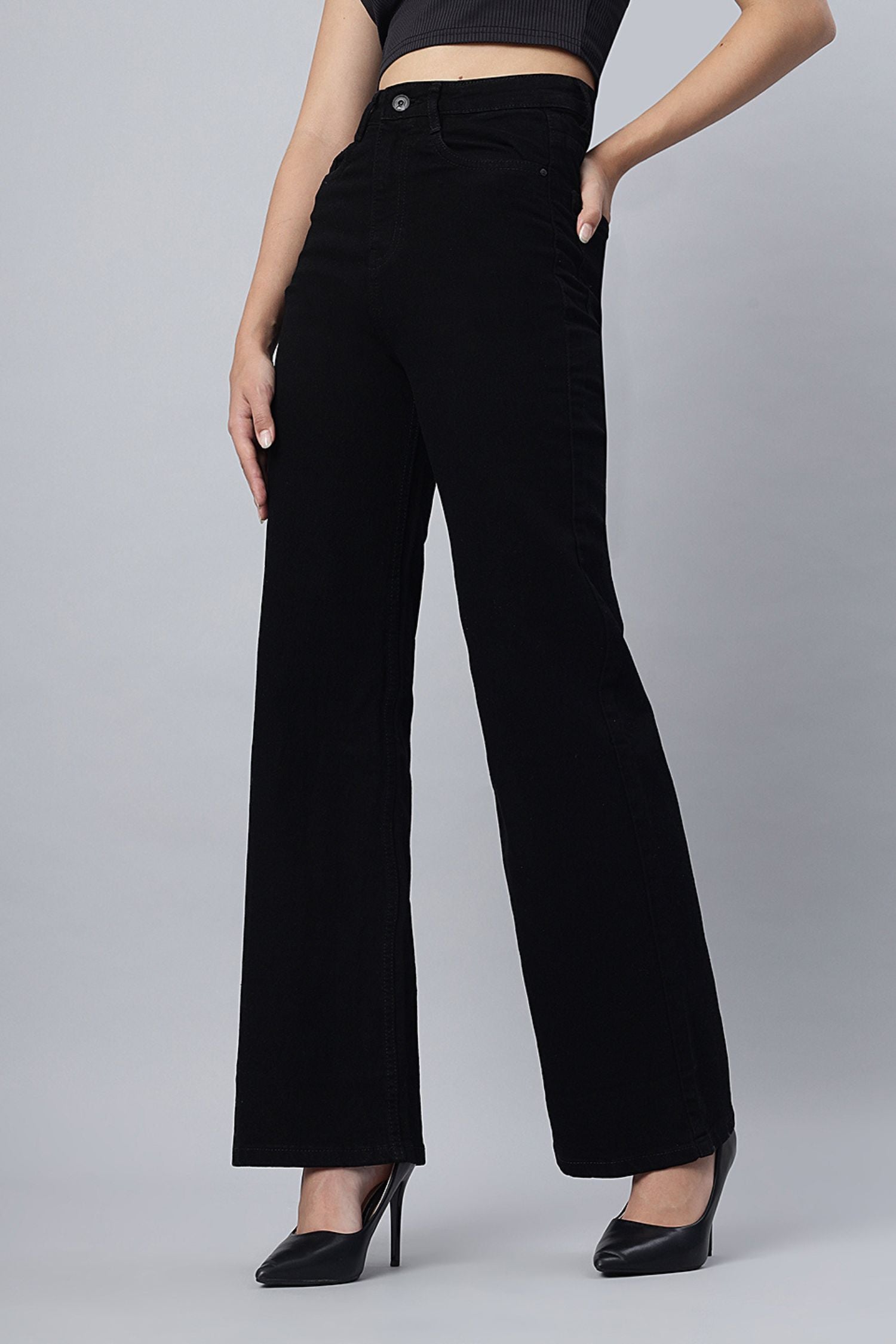 Classic Black High Waist wide leg Jeans