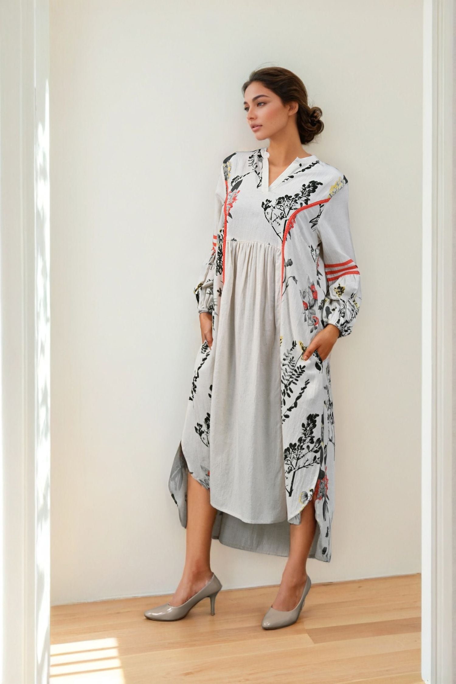Grey Allure Printed Style Dress