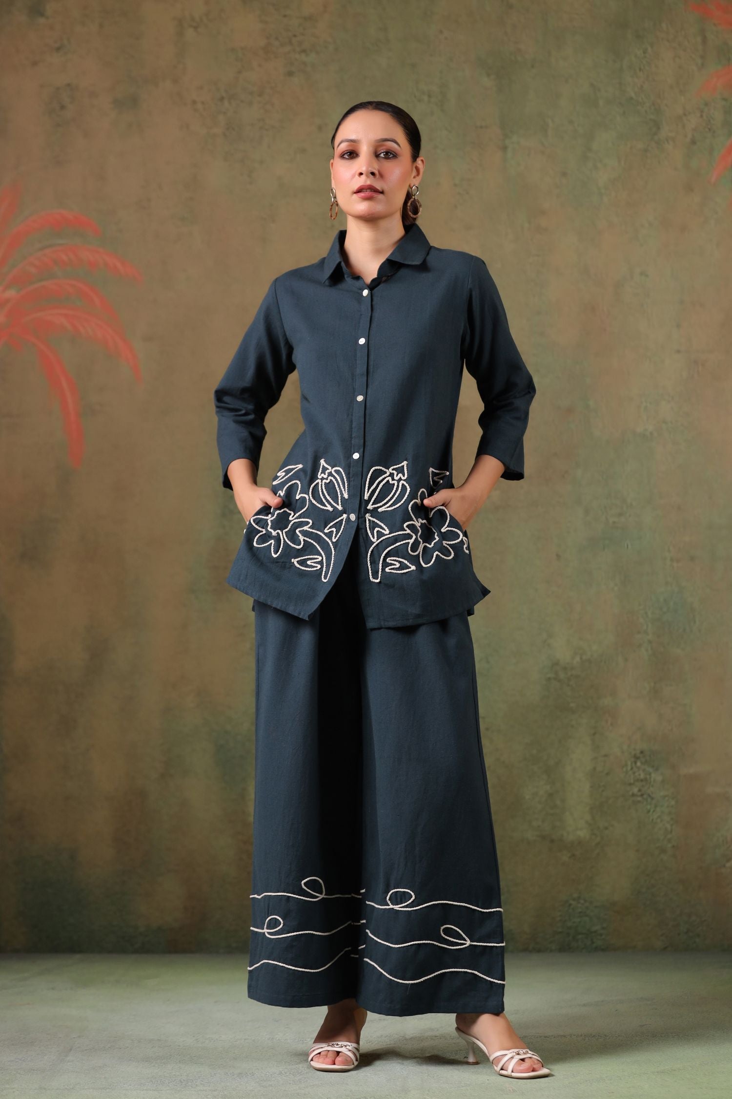 Classic Grey Embroidered Co-ord Set