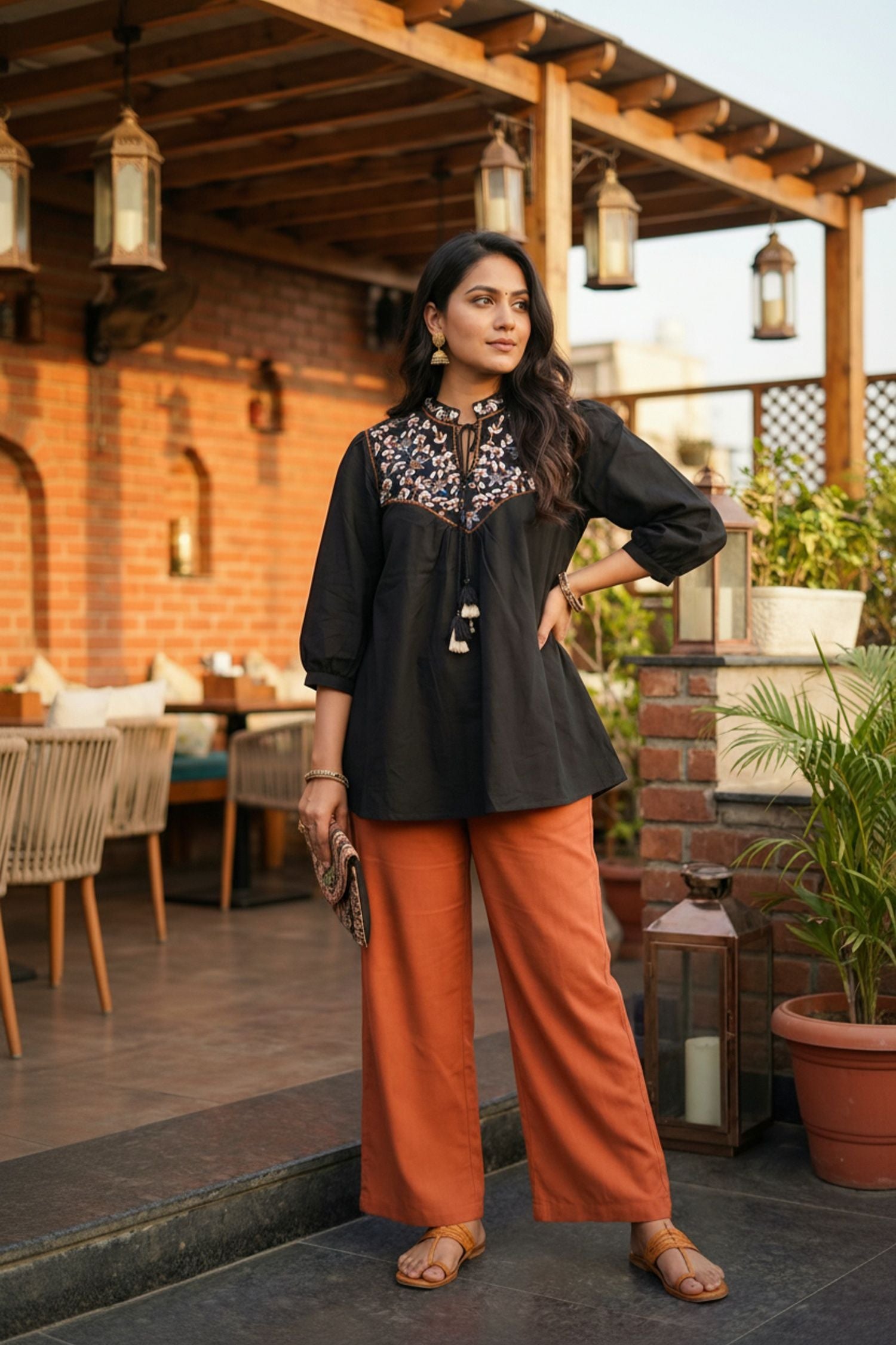 Classic Black Ethnic Top