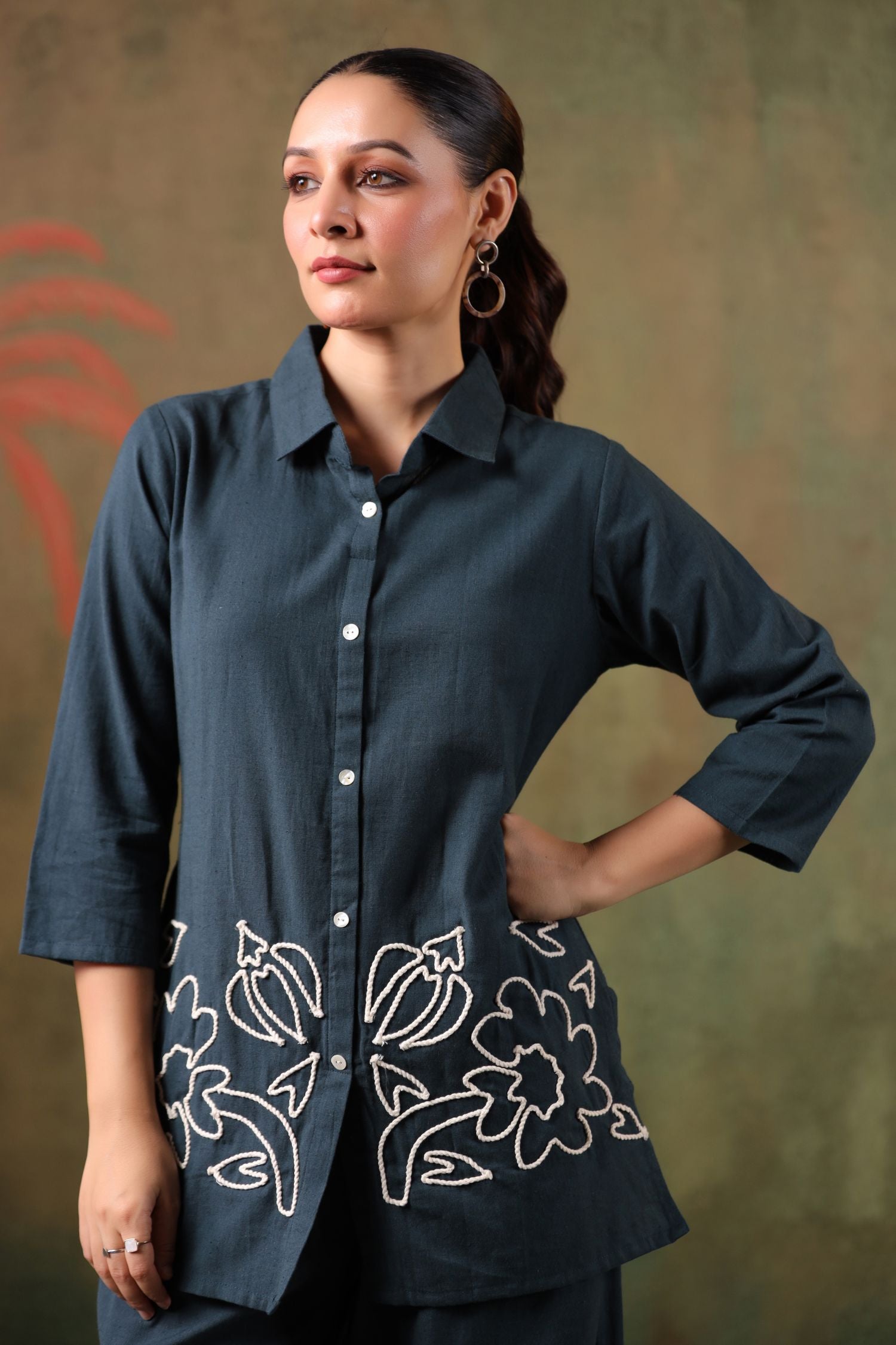 Classic Grey Embroidered Co-ord Set