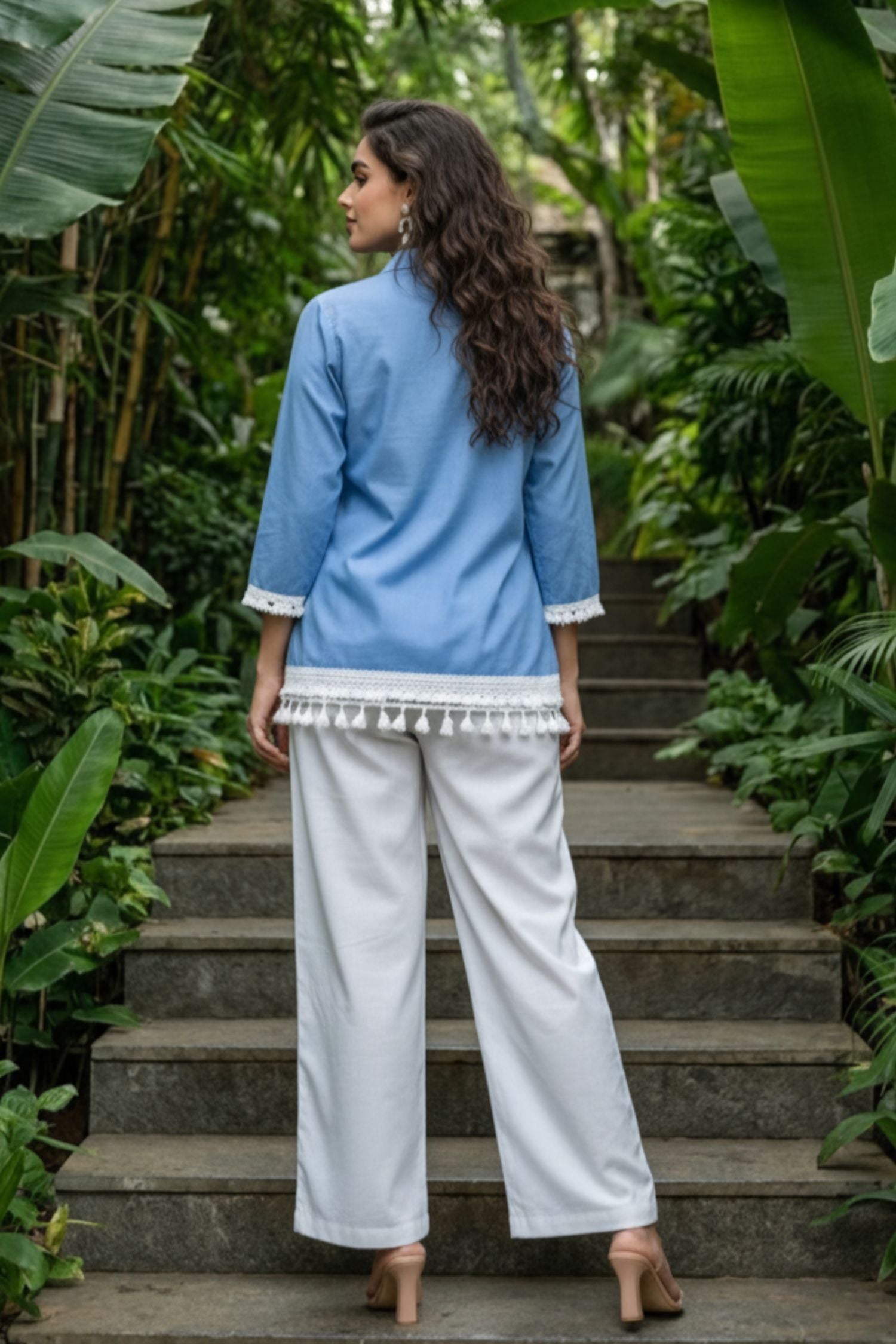 Floral Printed Bottom with Solid Top Co-ord Set