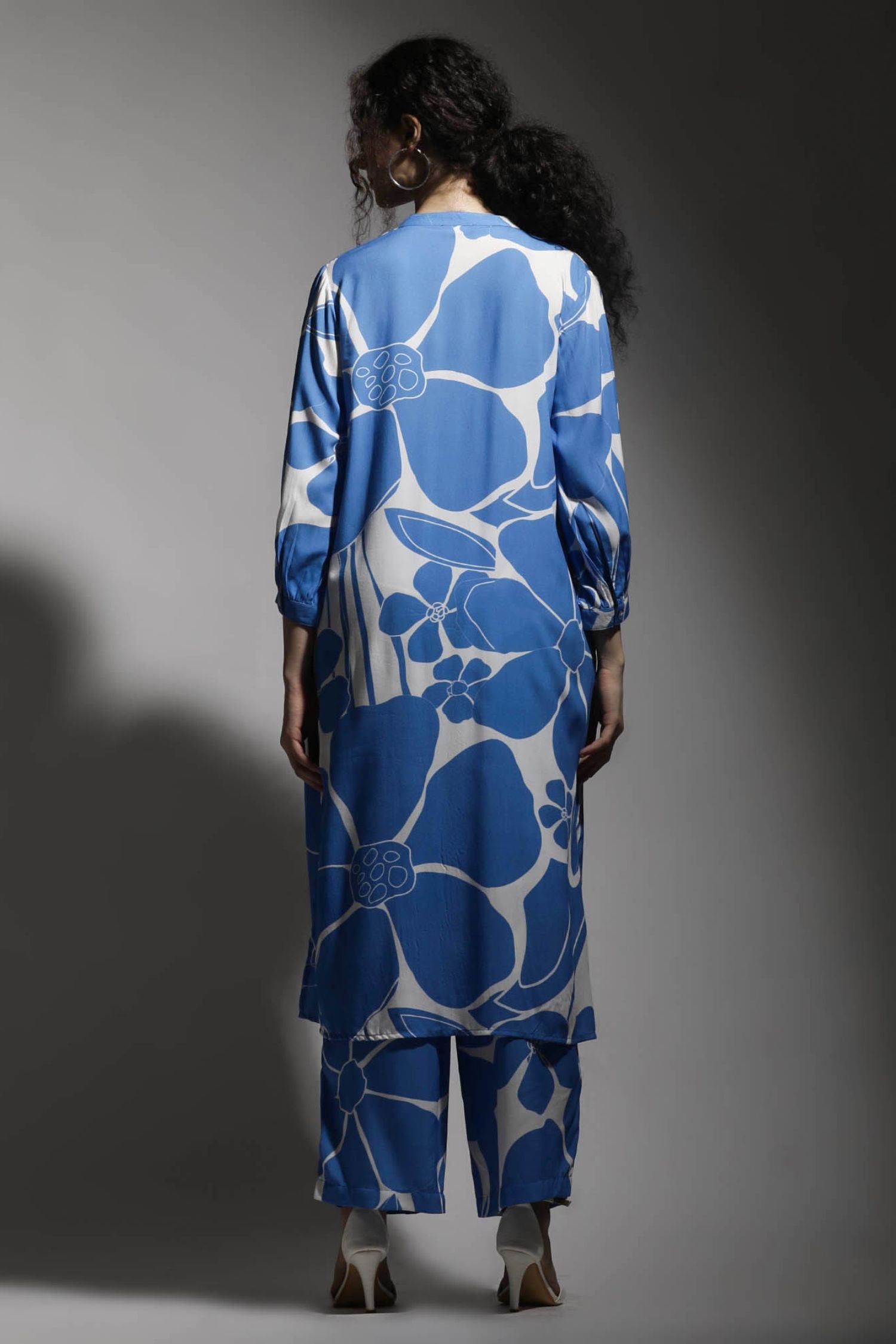 Blue Flower Print Co-ord Set
