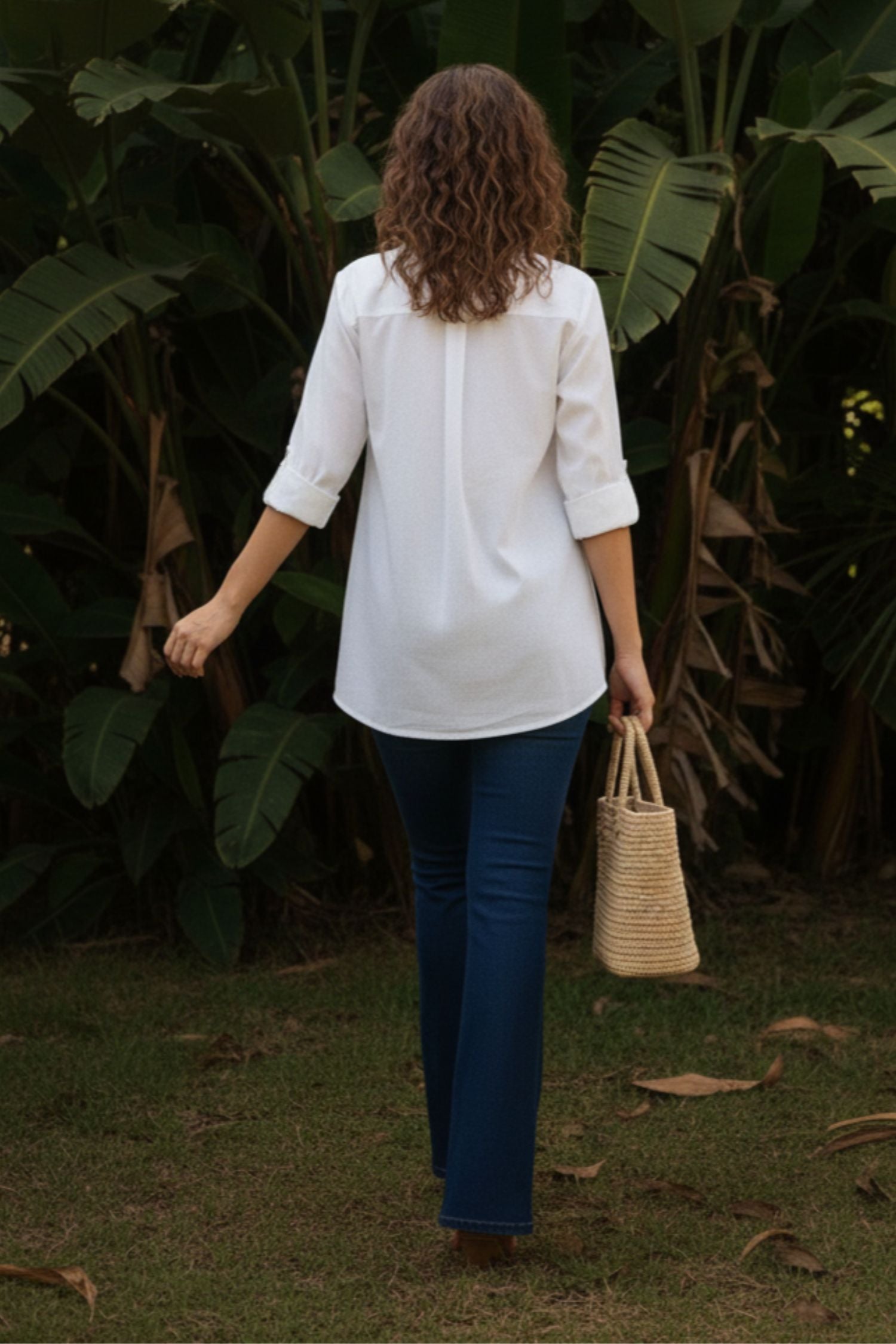 White Cotton Shirt with Embroidered Work