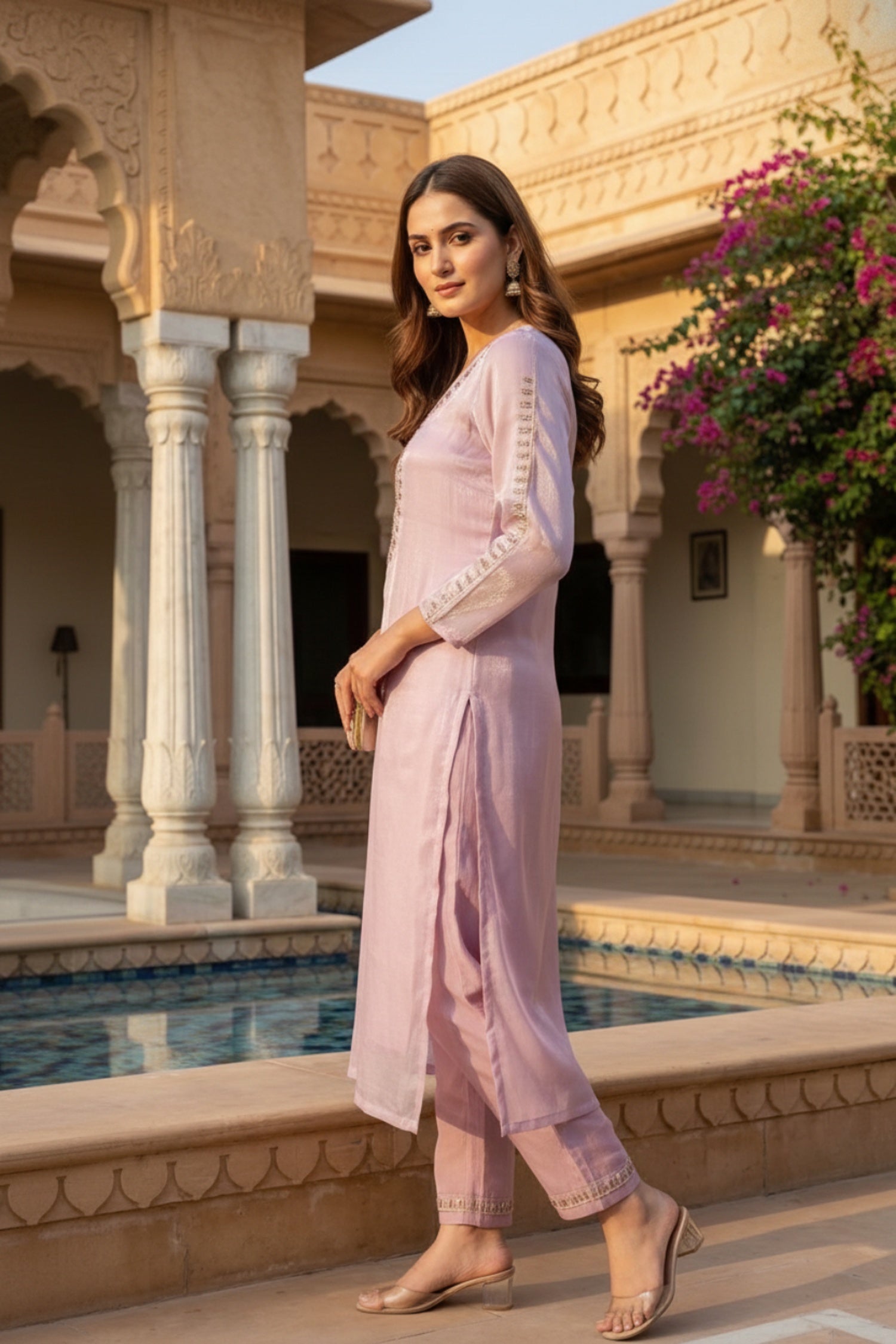 Lilac Embroidered Co-ord Set