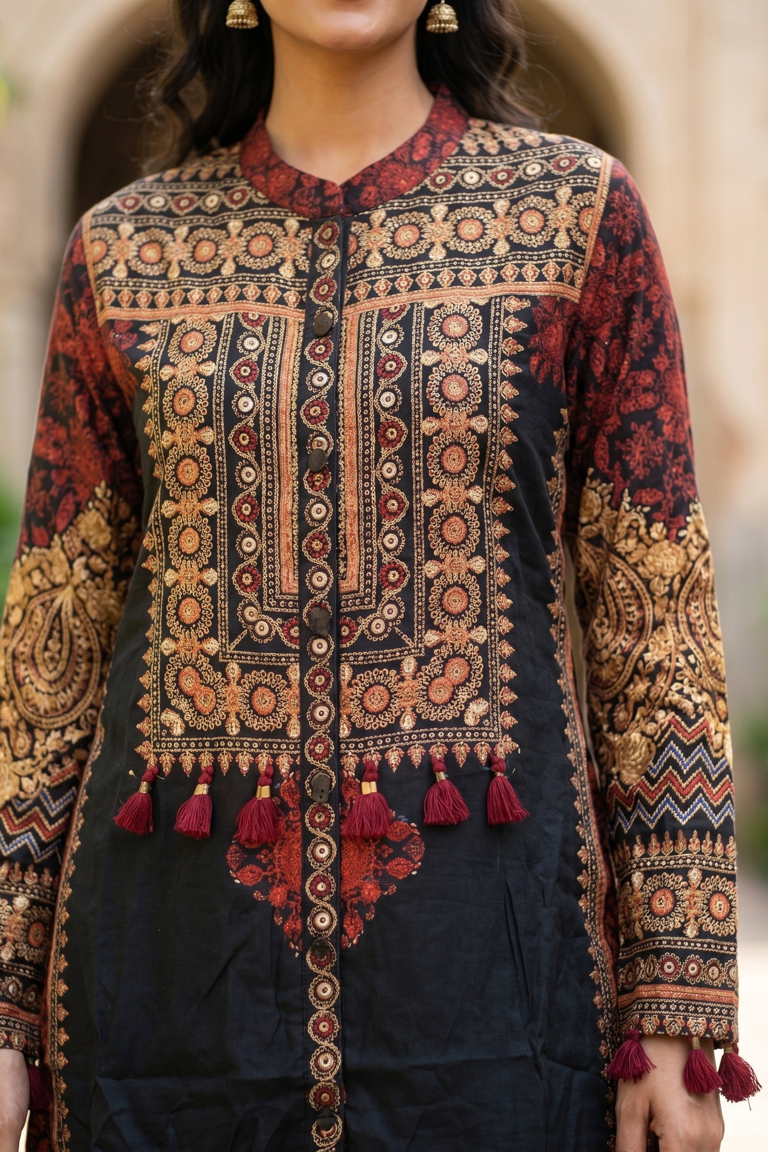 Rich Ajarak Print Crepe Shirt