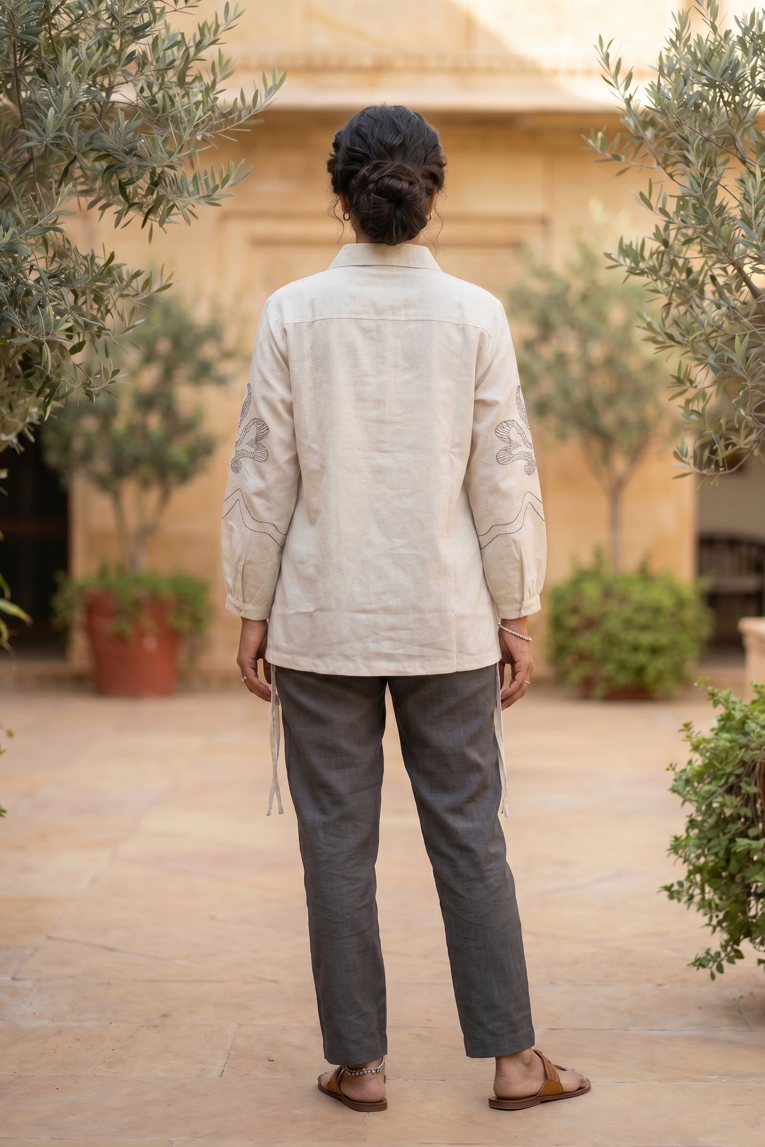 Relaxed Fit cotton White Shirt.