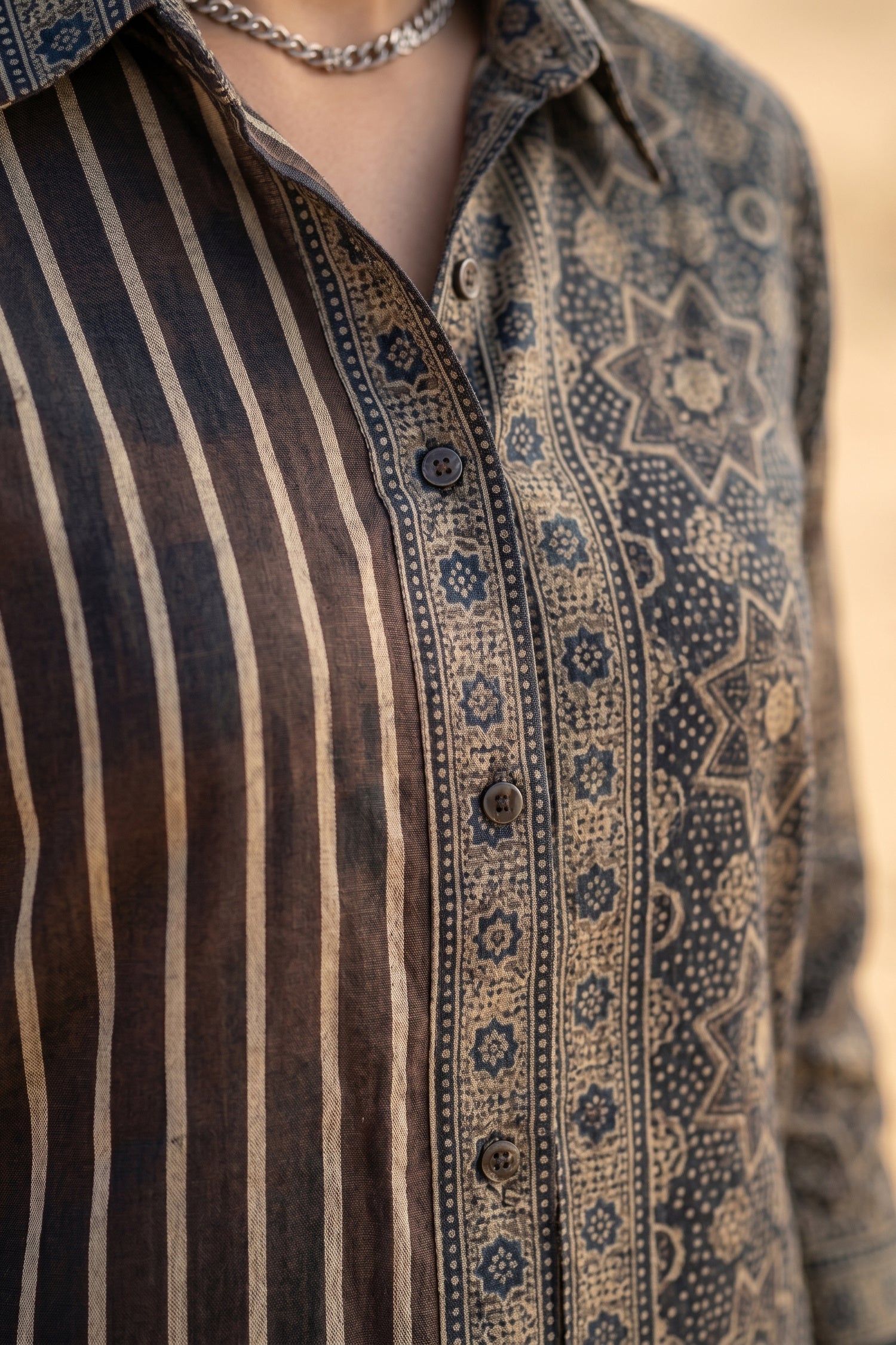 Relaxed Fit Printed Crepe Shirt