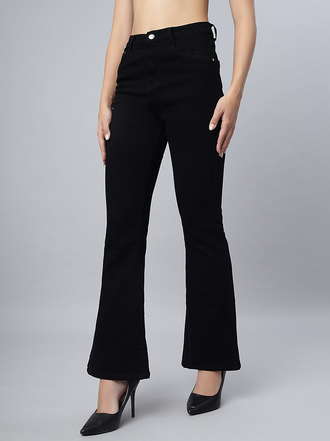 Black High-Rise Bootcut Jeans