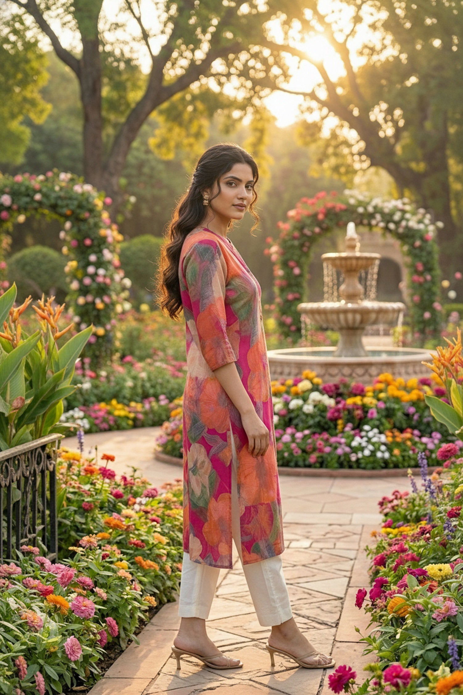 Rani Digital Printed Cotton Long Kurti