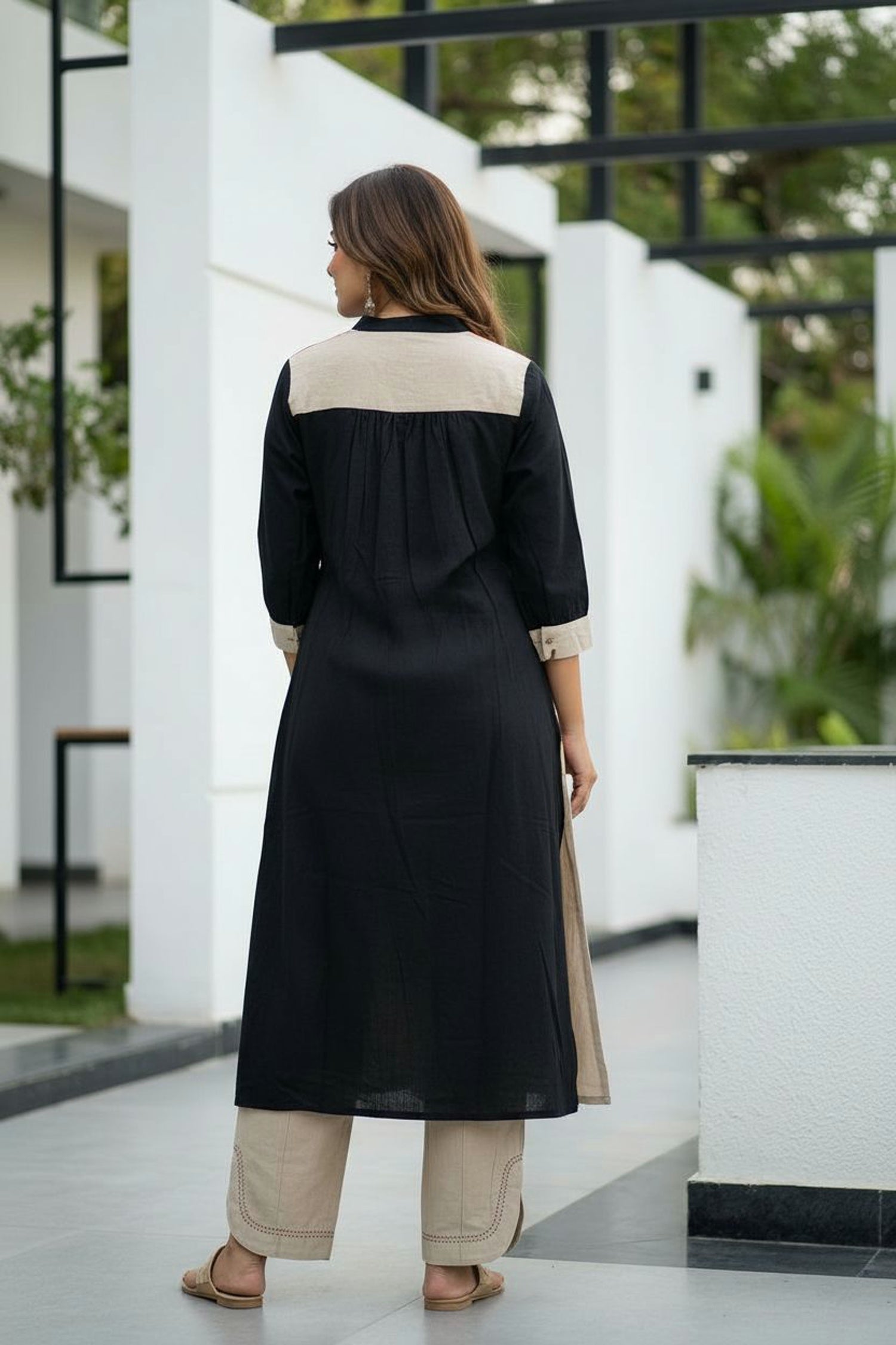 Multi Patterned Red & Black Cotton Cord Set