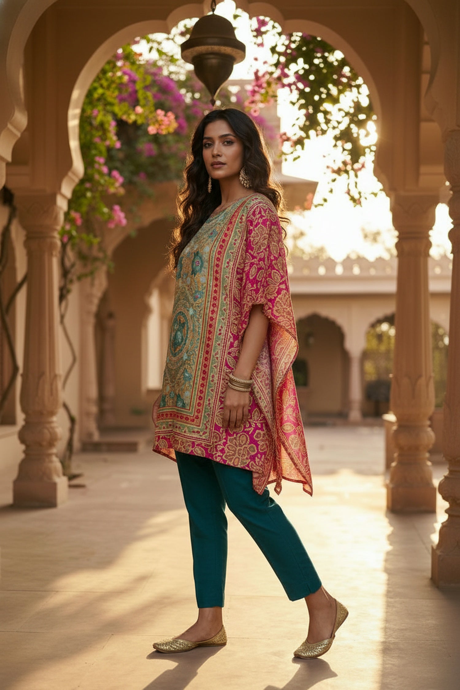 Rani Short Kaftan with Digital Design