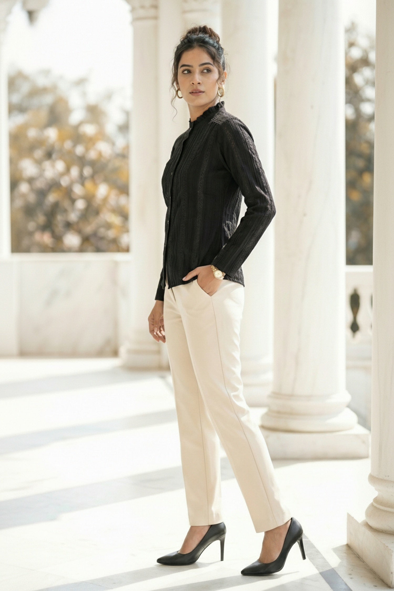 Chic Black Cotton Comfort Top