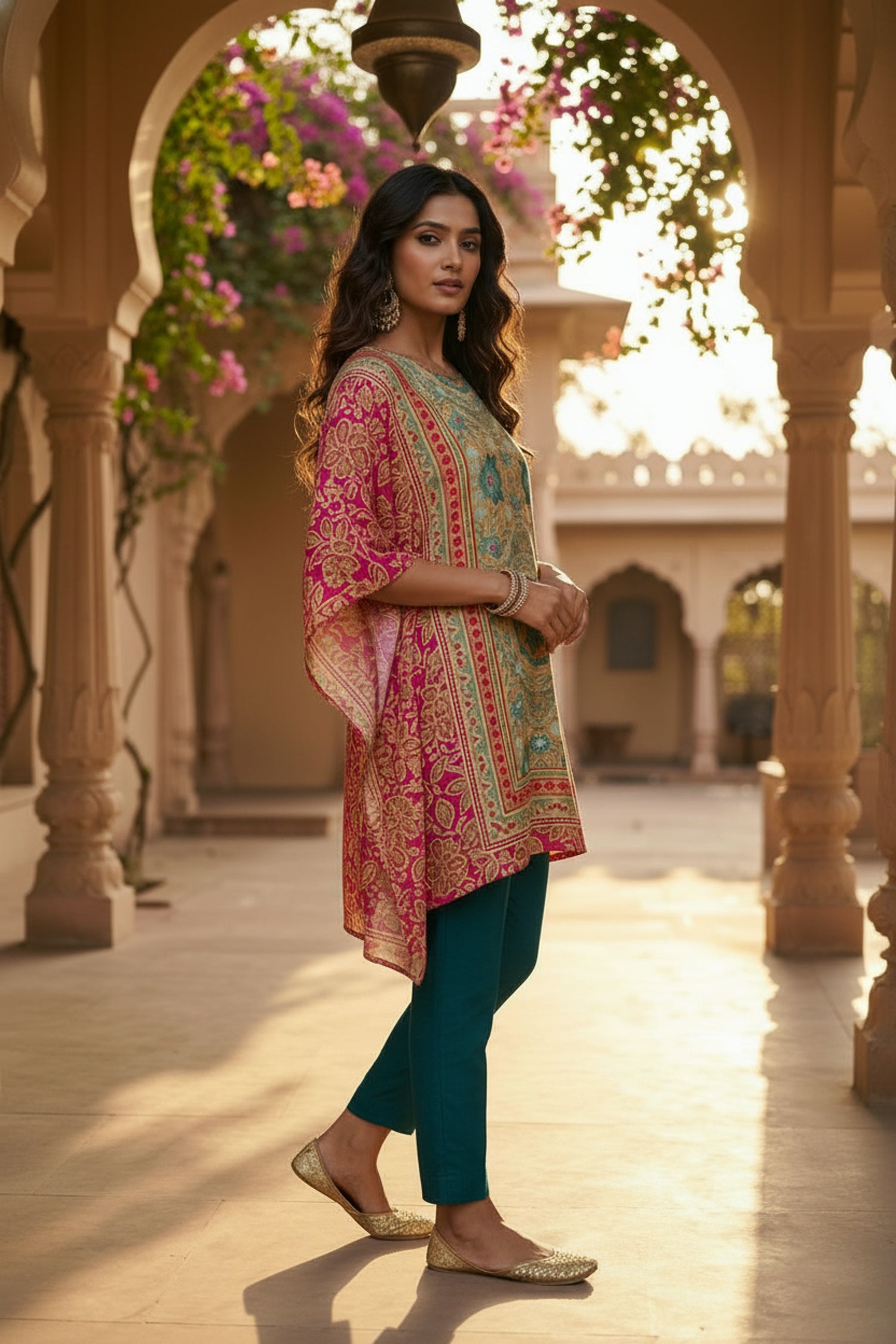 Rani Short Kaftan with Digital Design