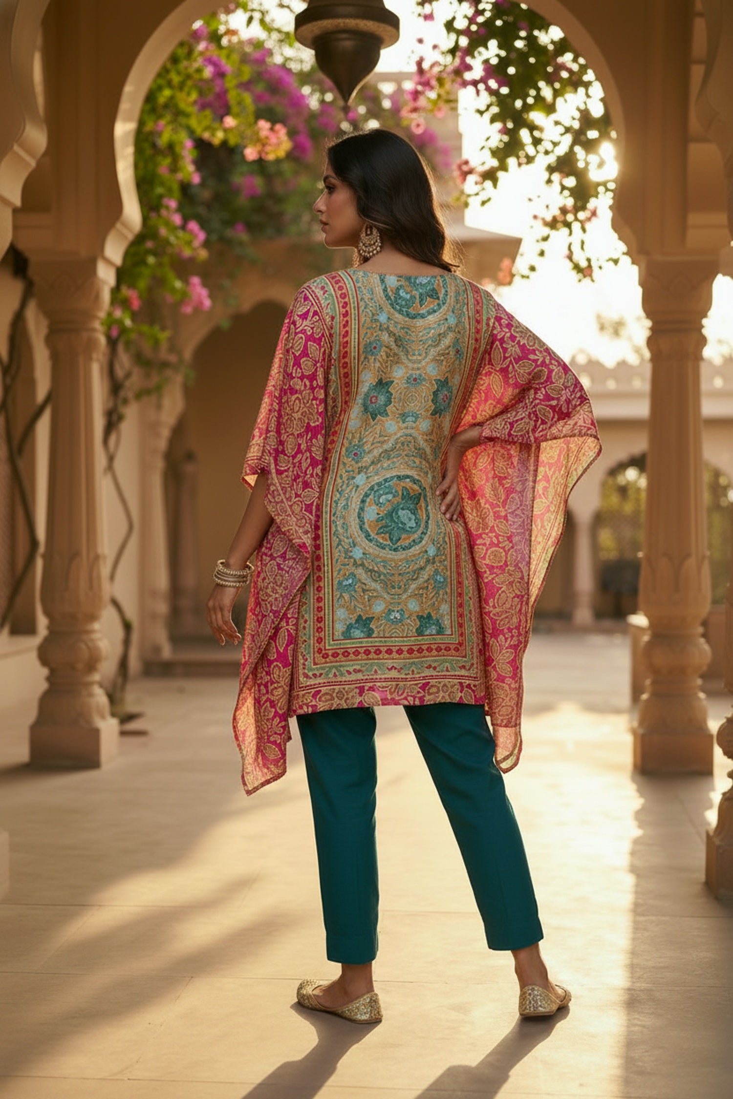 Rani Short Kaftan with Digital Design
