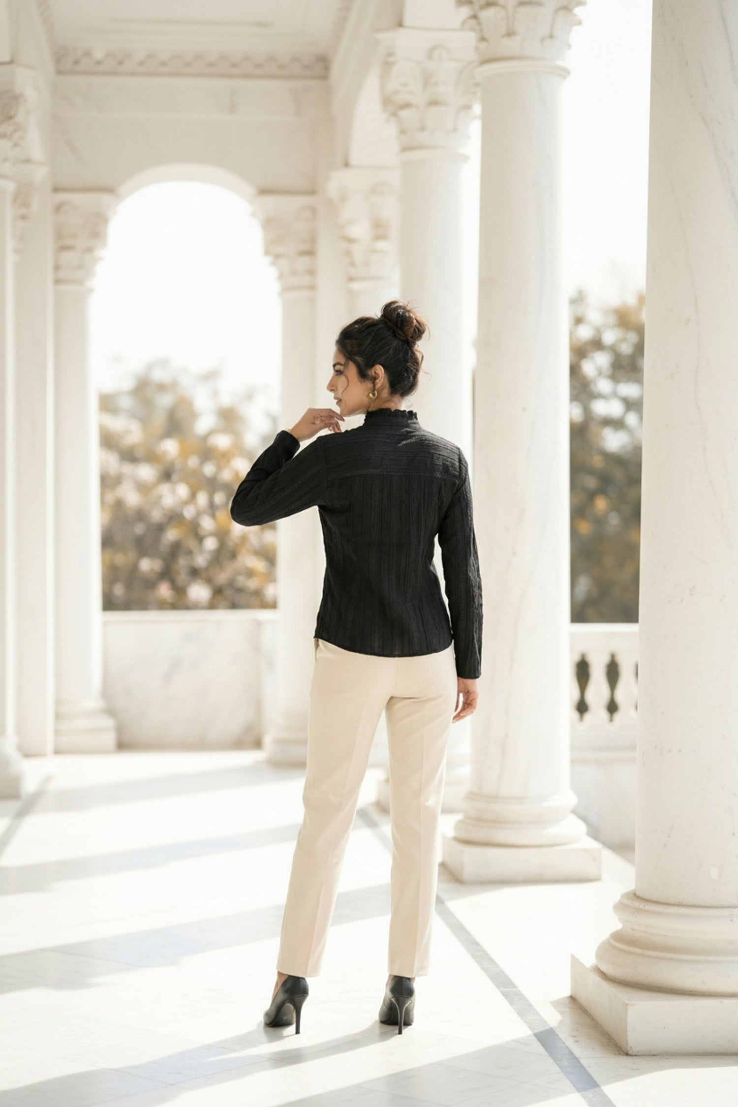 Chic Black Cotton Comfort Top