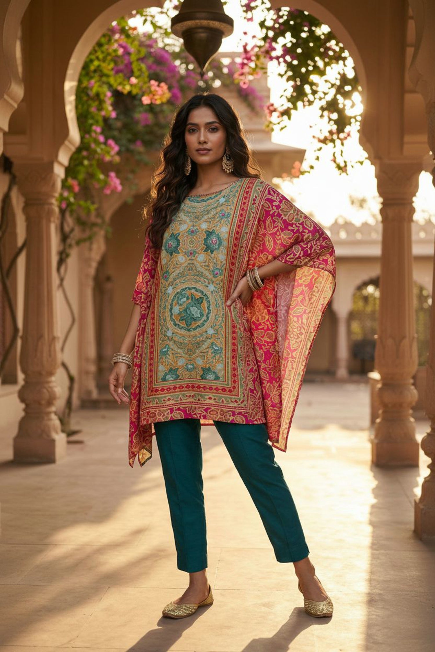 Rani Short Kaftan with Digital Design