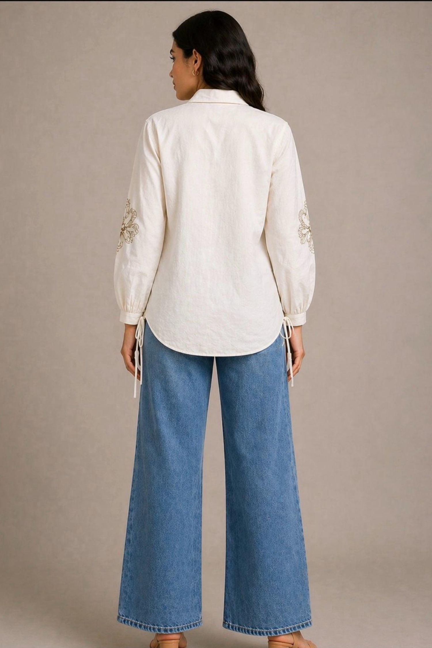 Relaxed Fit cotton White Shirt.