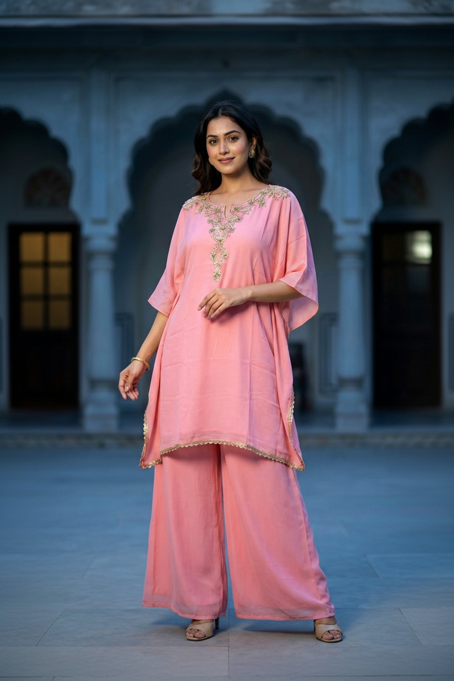 Blush Pink Embroidered Co-ord Set