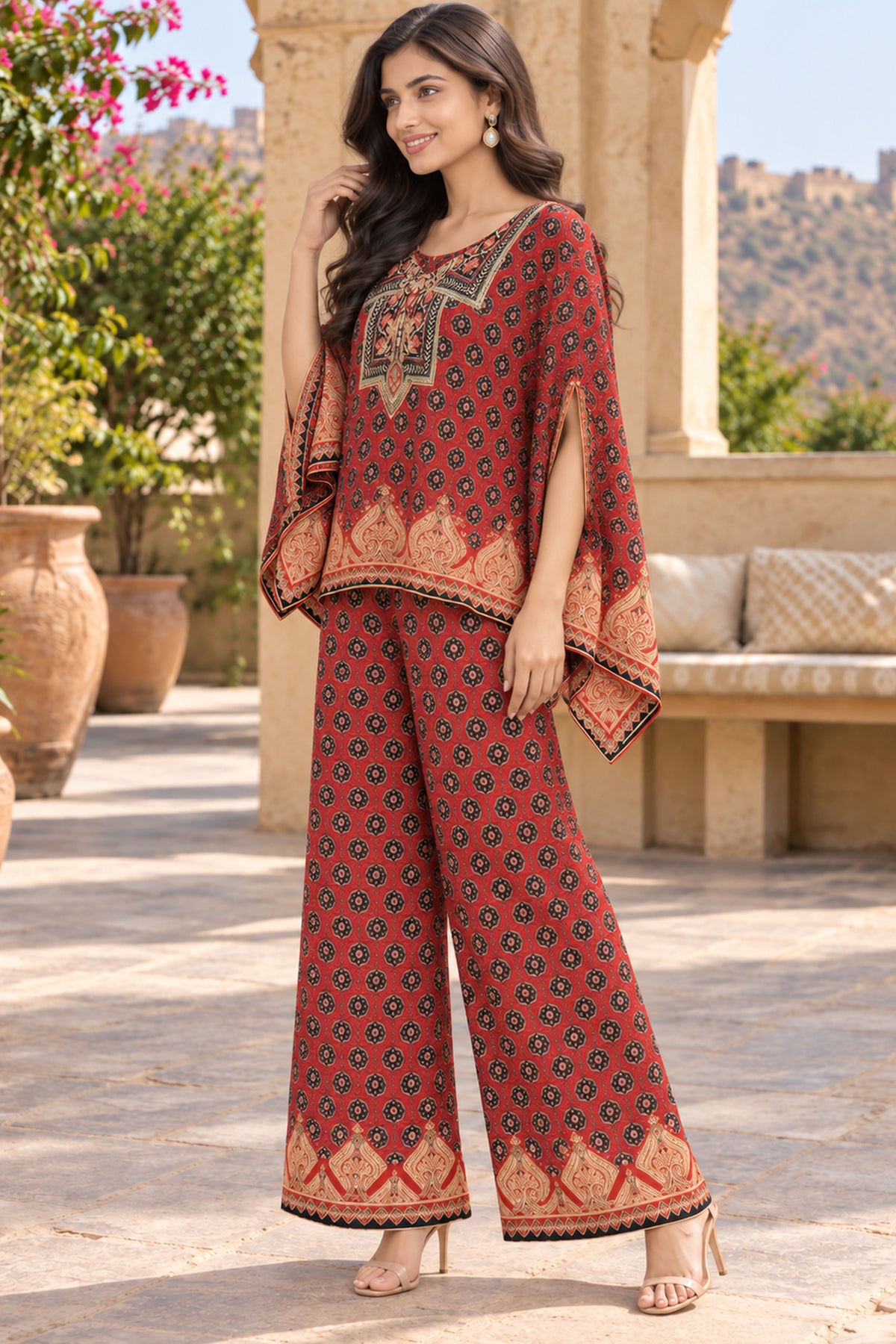 Rani Floral Printed Kaftan Coord Set