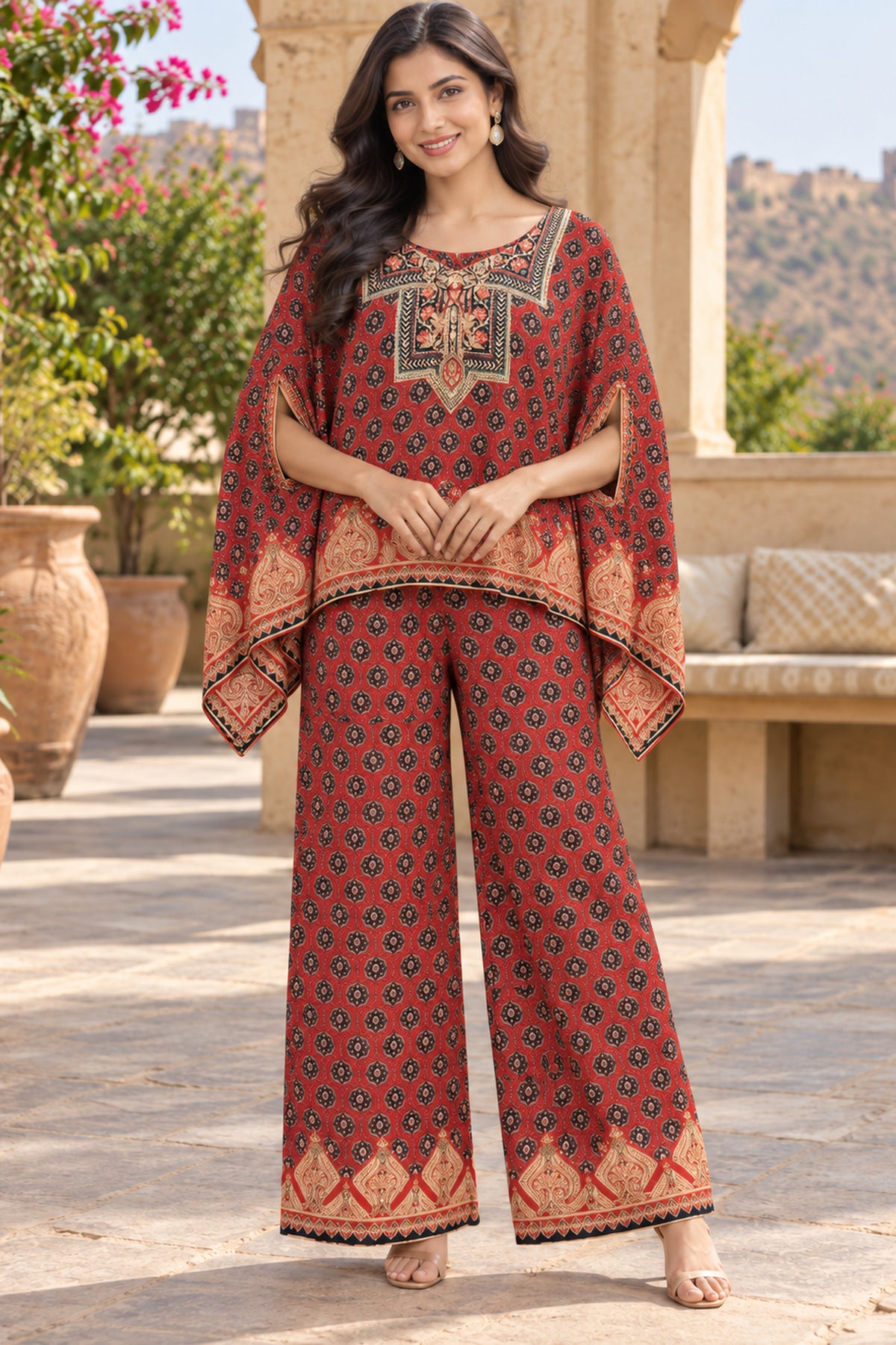 Rani Floral Printed Kaftan Coord Set