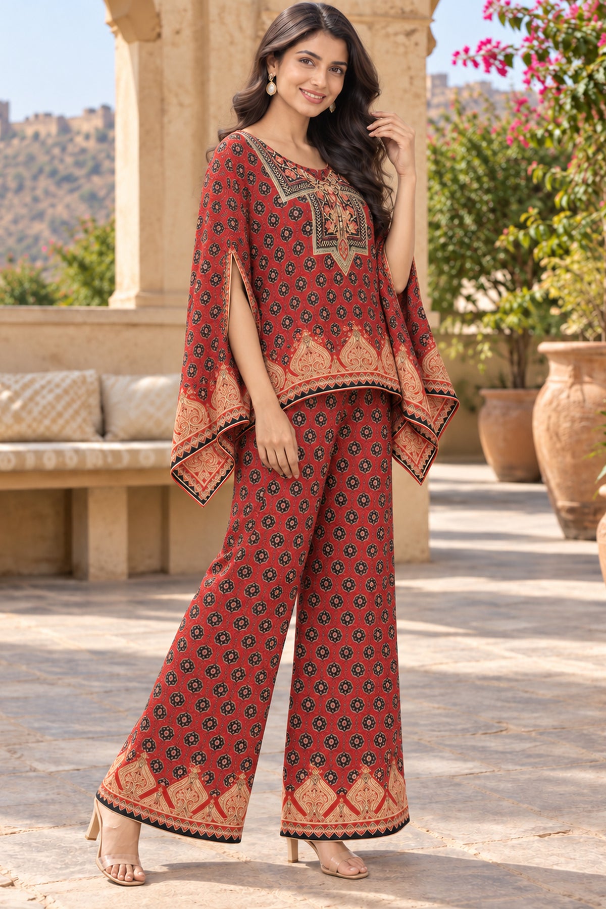Rani Floral Printed Kaftan Coord Set