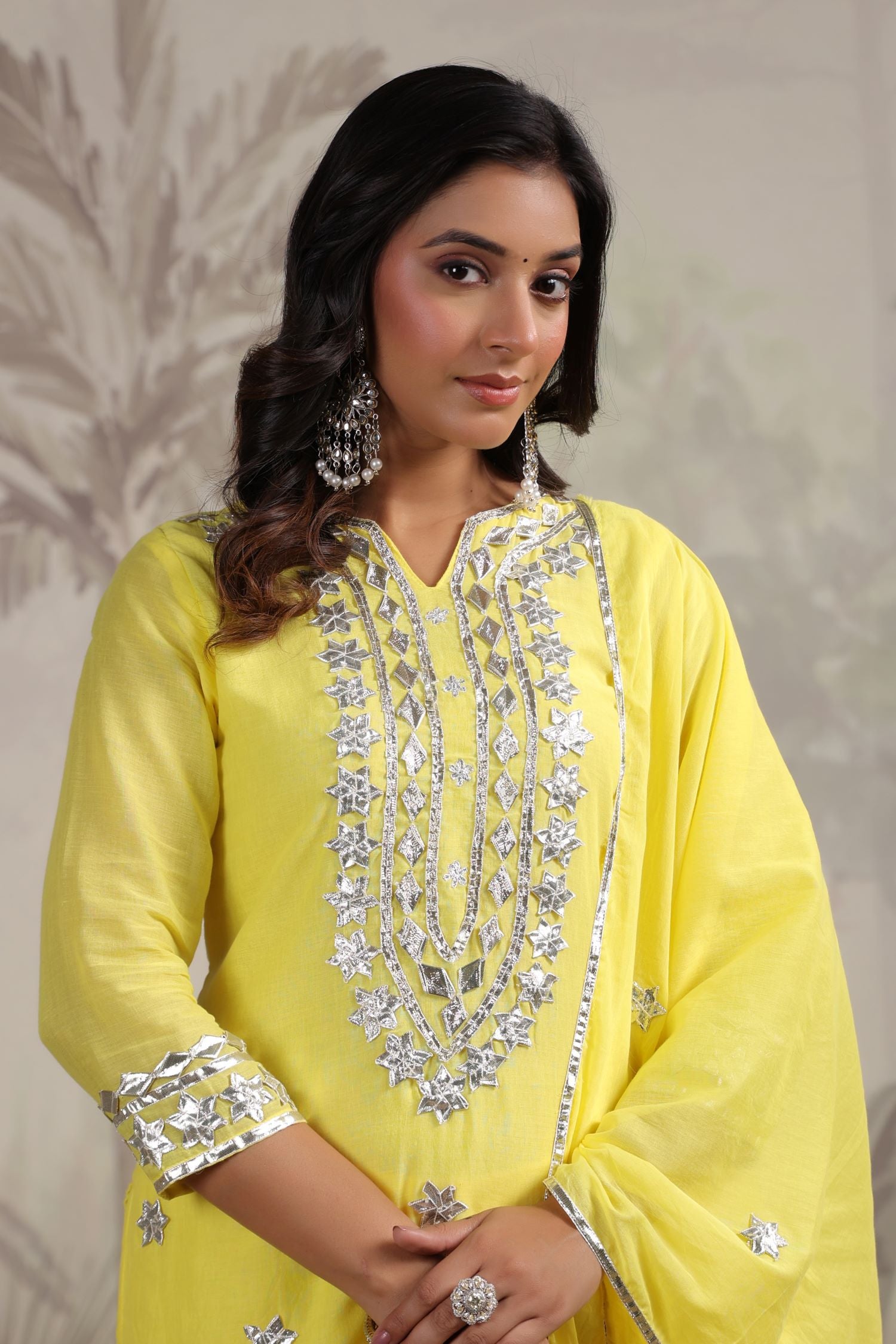 Radiant Glow Beautifully Embroidered Yellow Sharara