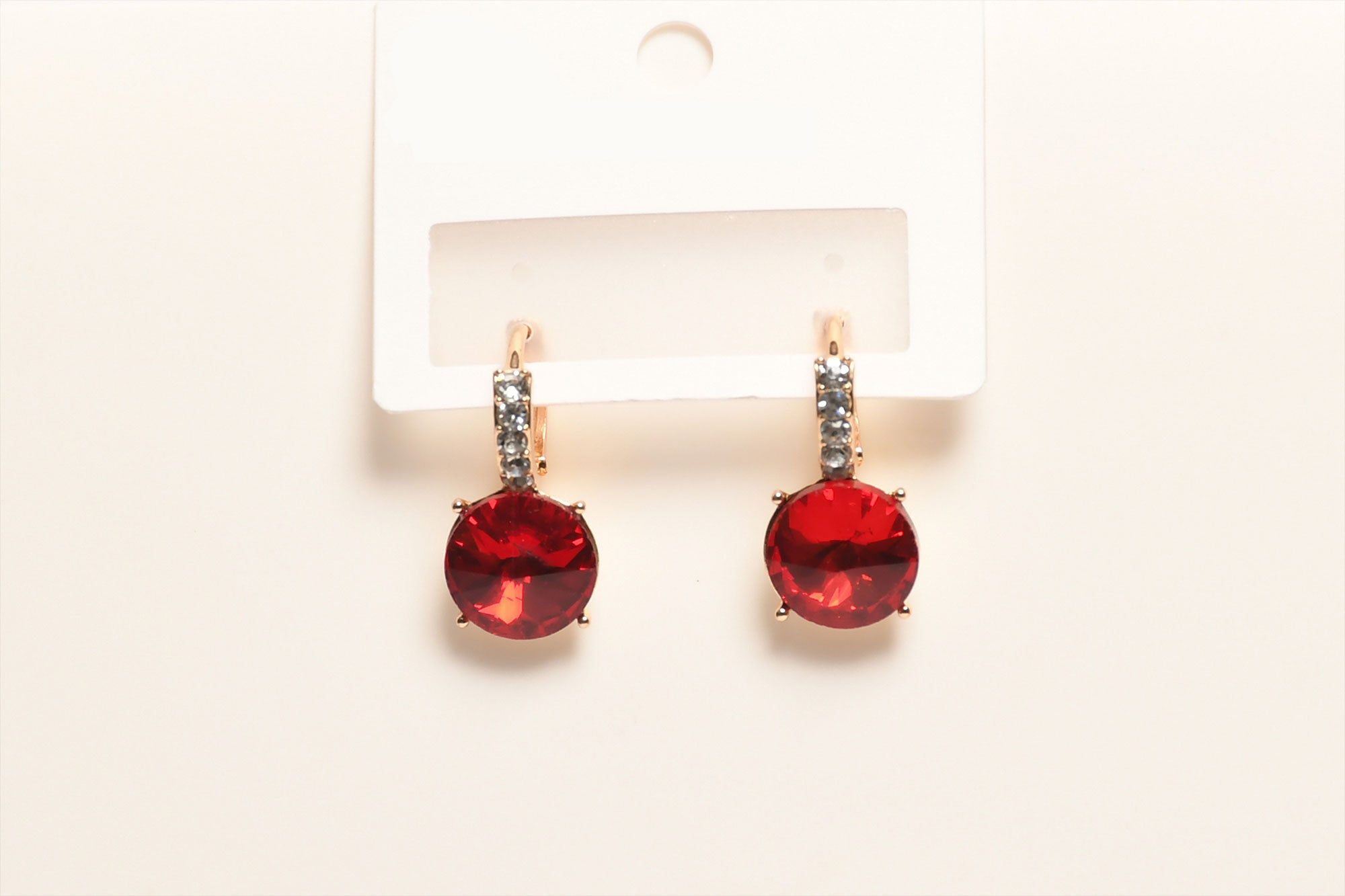 Red Bolai Color Changing Diamond Drop Earrings- Freyaa