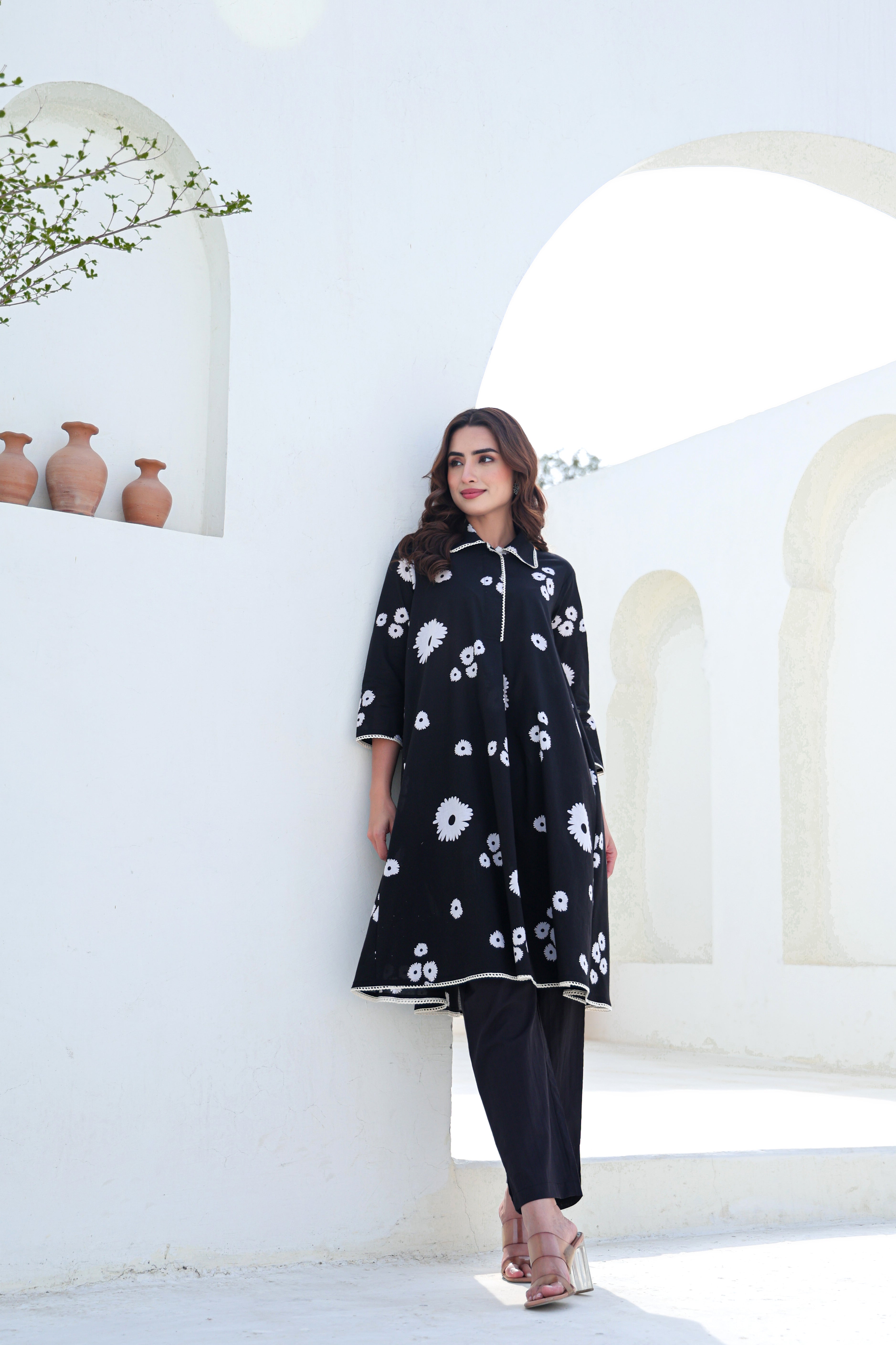 Floral Whispers in Black Co-ord Set