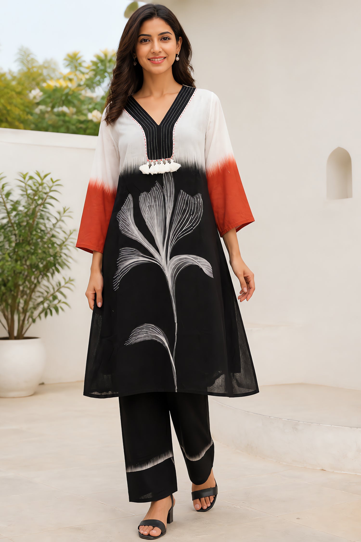 Shadow Petal Designer Black Kurta Co-Ord Set