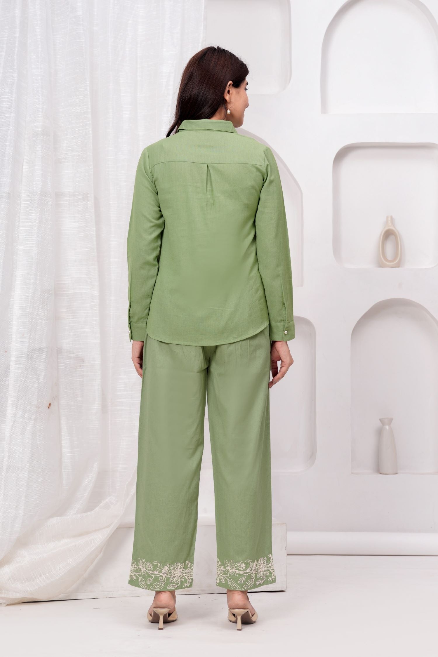 Vibrant Green Cord Set for Effortless Elegance