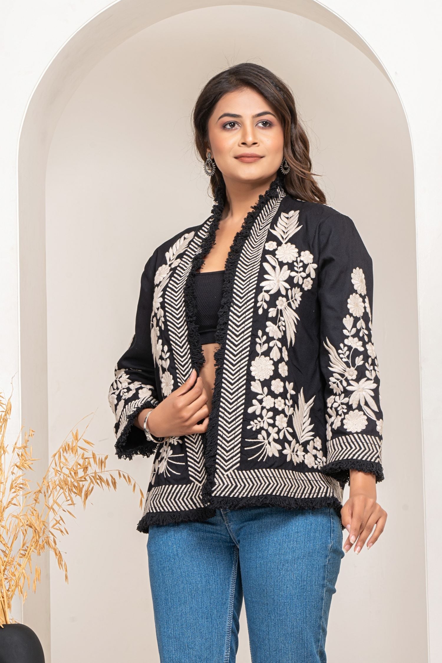 Embroidered Pull-Over Jacket with Beautiful Craftsmanship