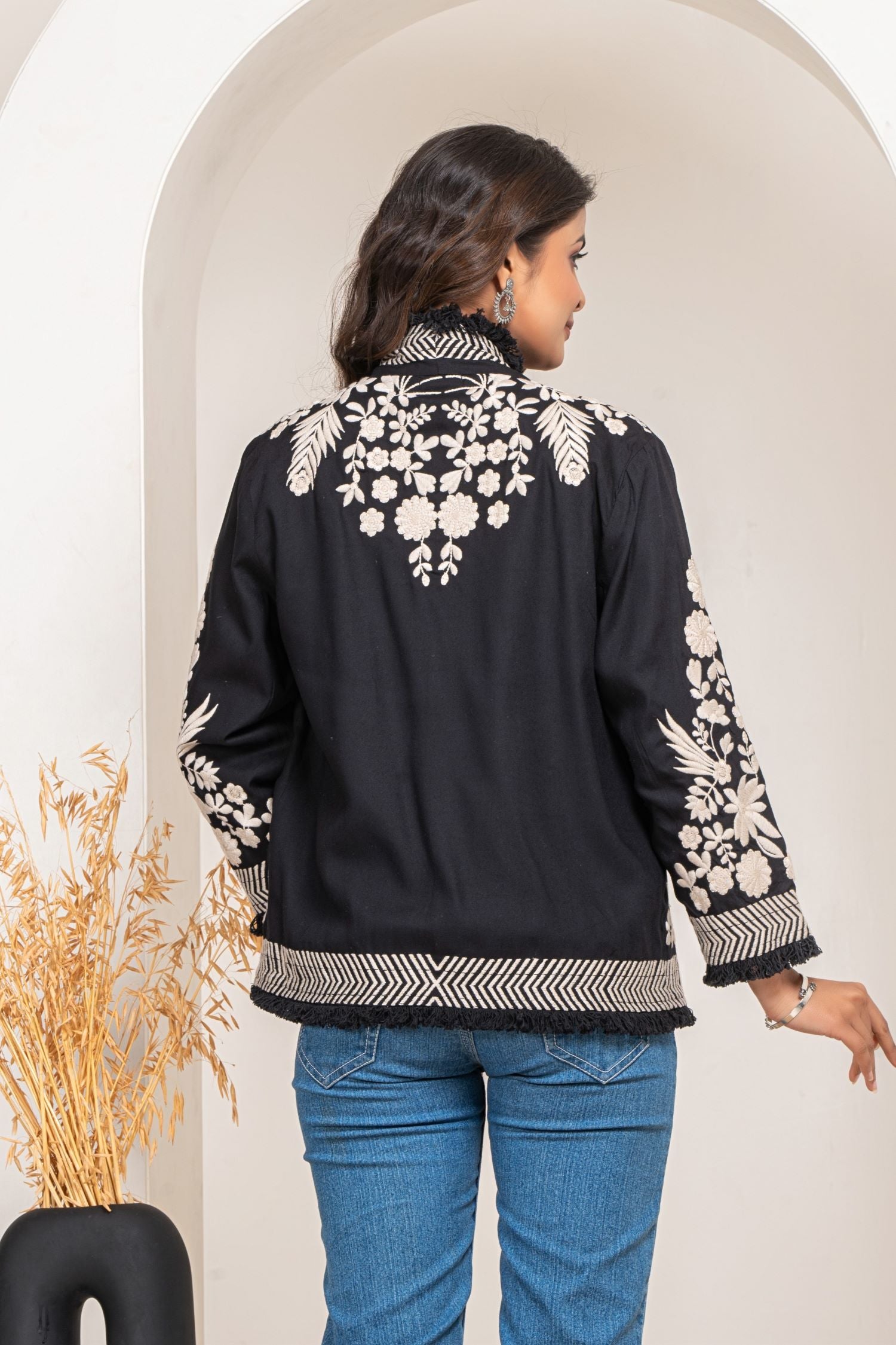 Embroidered Pull-Over Jacket with Beautiful Craftsmanship