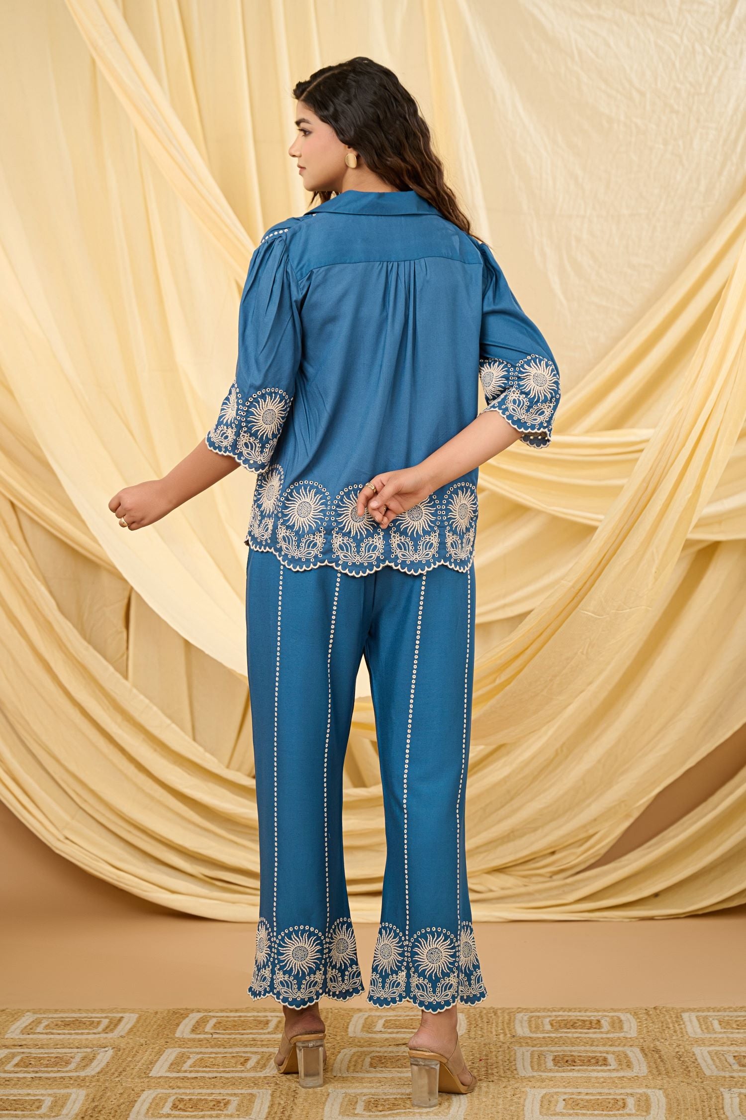 Flawless Embroidered Cord Set with Timeless Detail