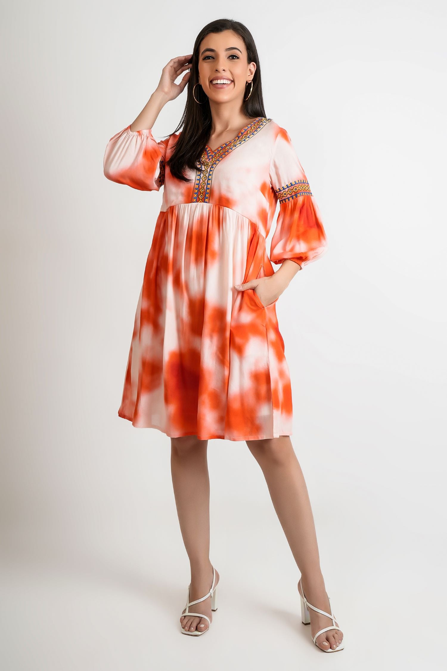 Freyaa Orange Glow Cotton Tunic