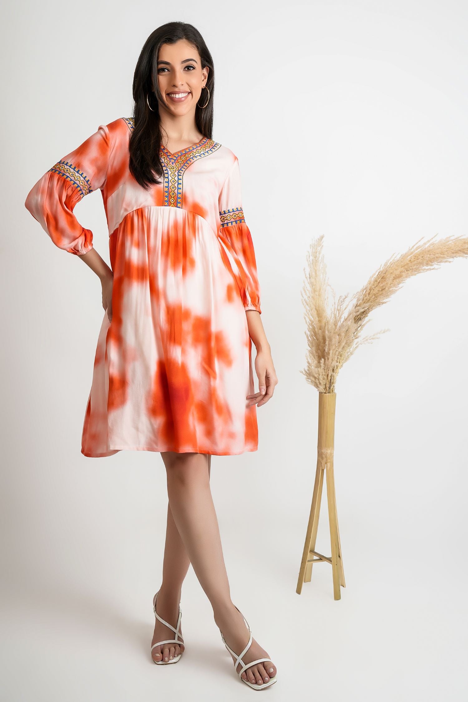 Freyaa Orange Glow Cotton Tunic